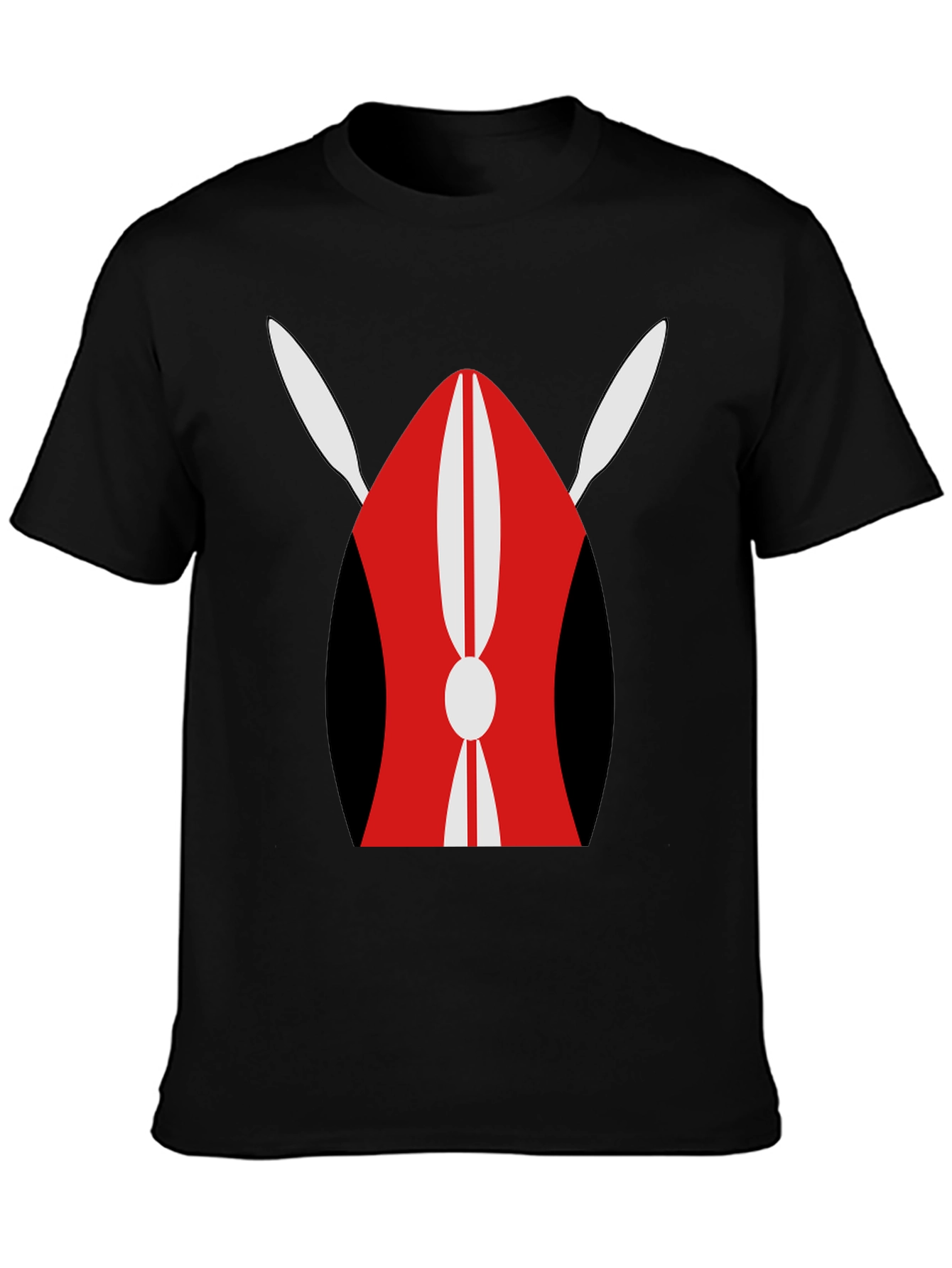 Camiseta Negra con Diseño Tradicional Africano