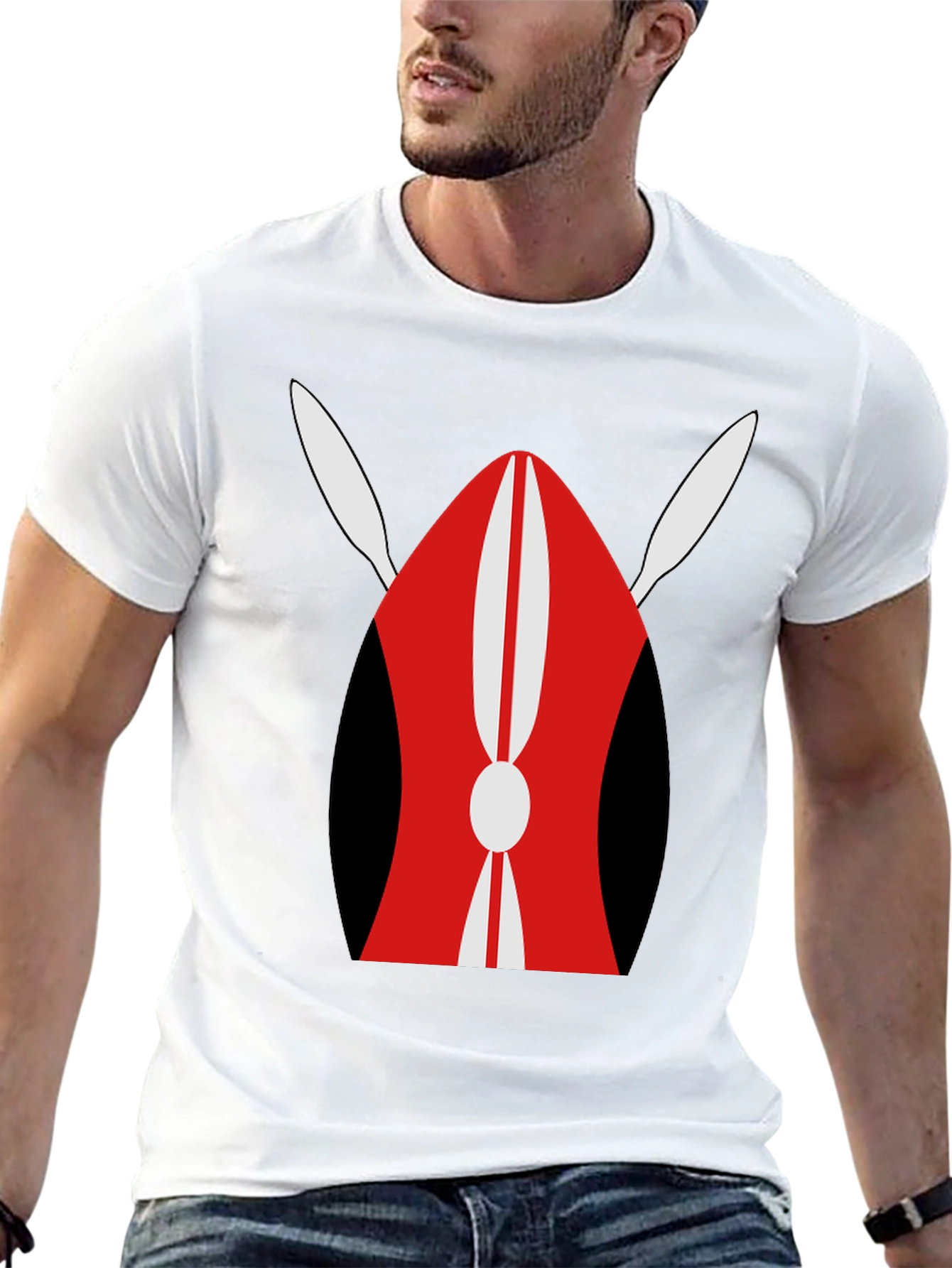 Camiseta Negra con Diseño Tradicional Africano
