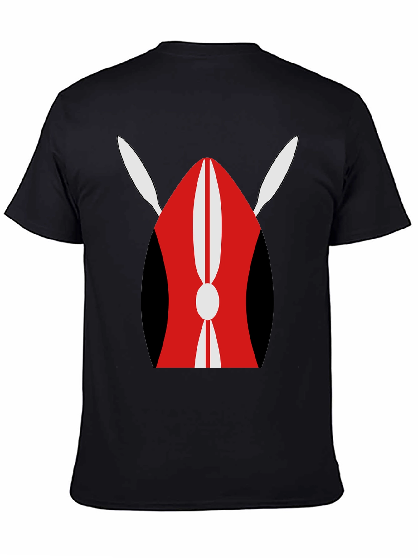 Camiseta Negra con Diseño Tradicional Africano
