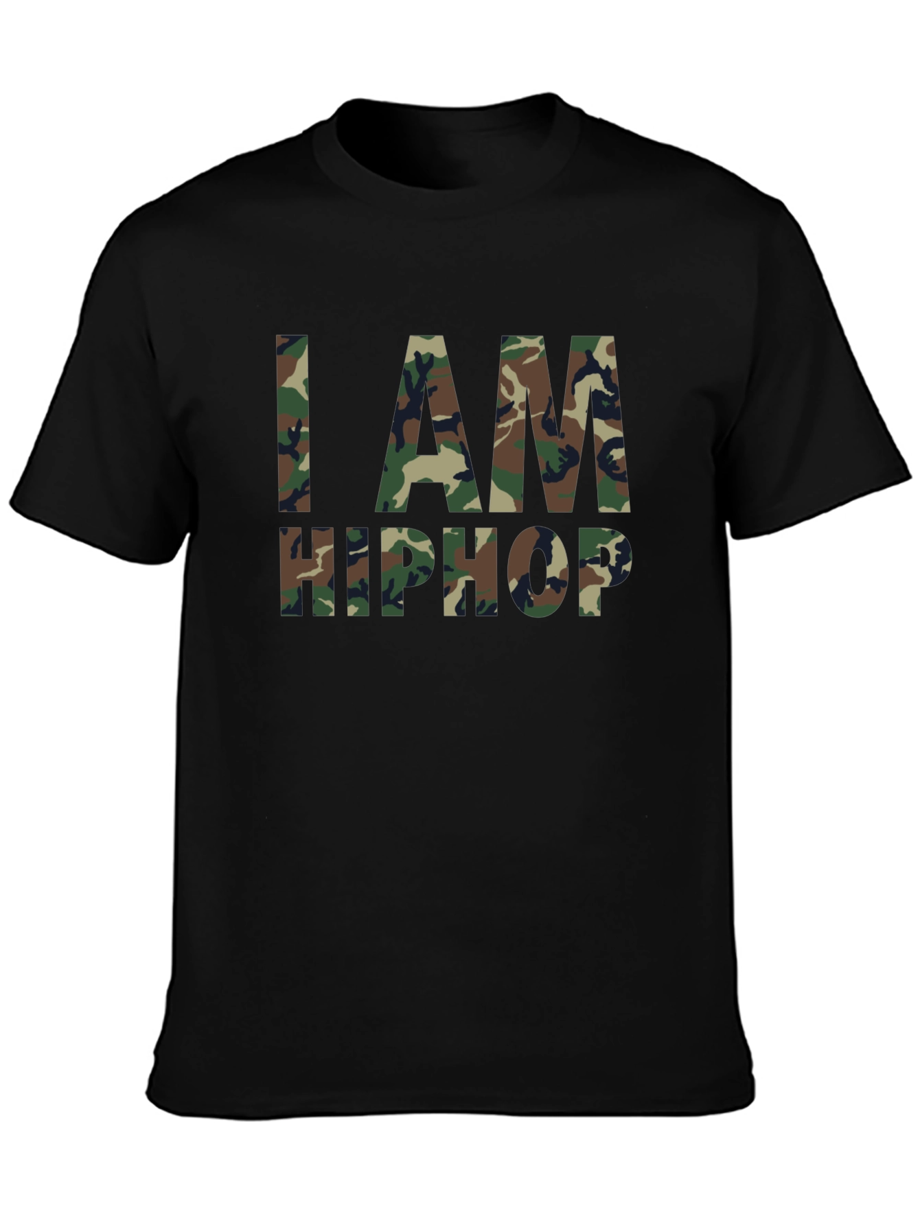 Camiseta Negra I AM HIP HOP Camuflaje