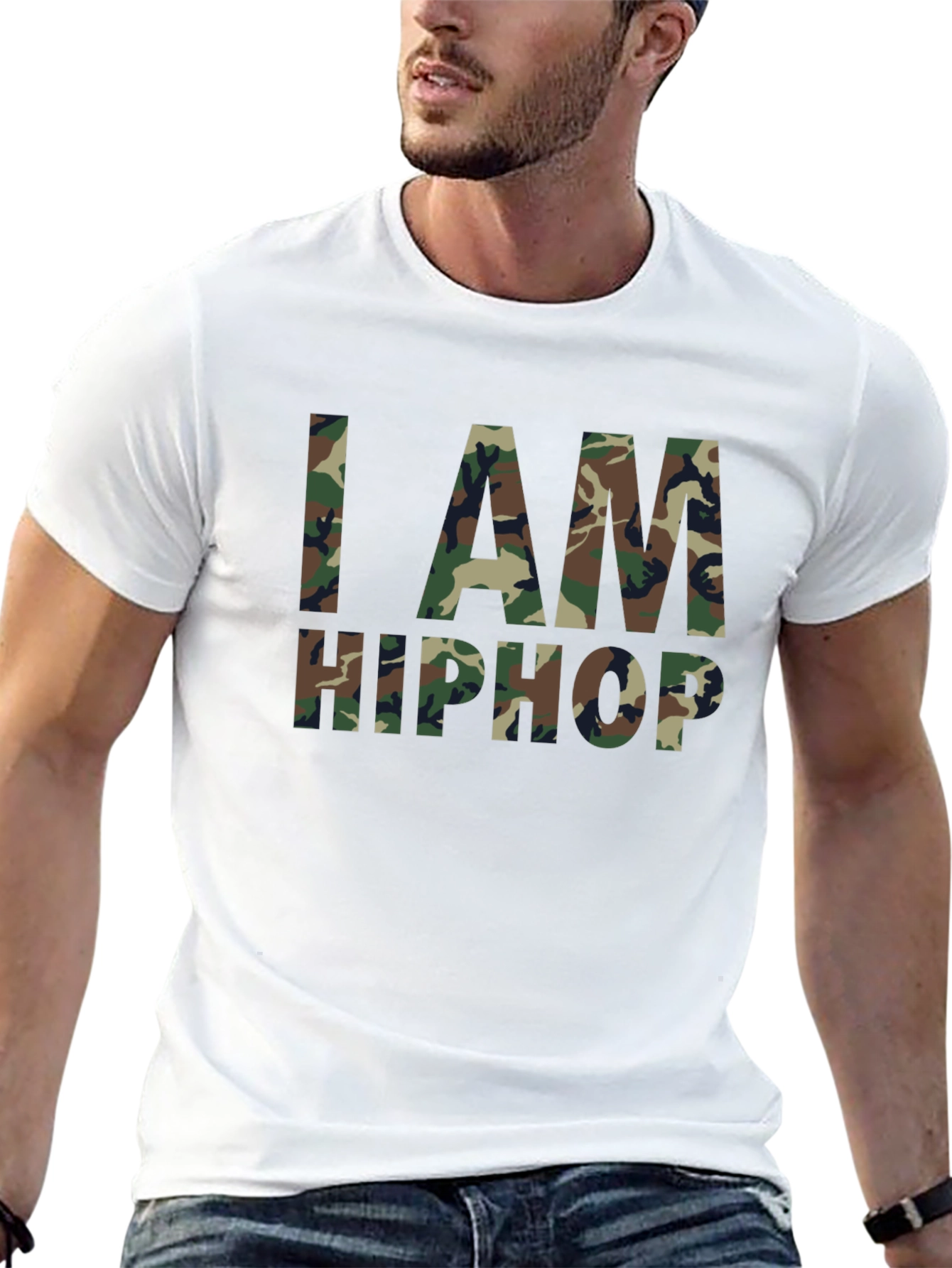 Camiseta Negra I AM HIP HOP Camuflaje
