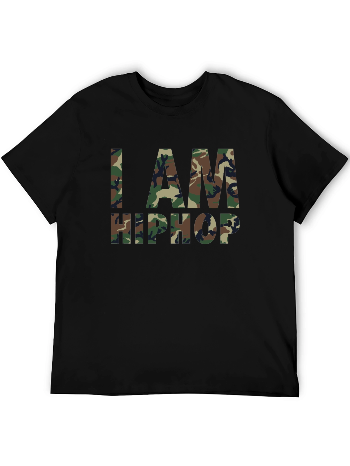 Camiseta Negra I AM HIP HOP Camuflaje
