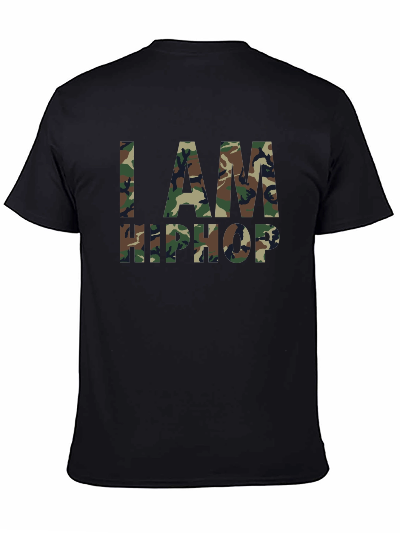 Camiseta Negra I AM HIP HOP Camuflaje