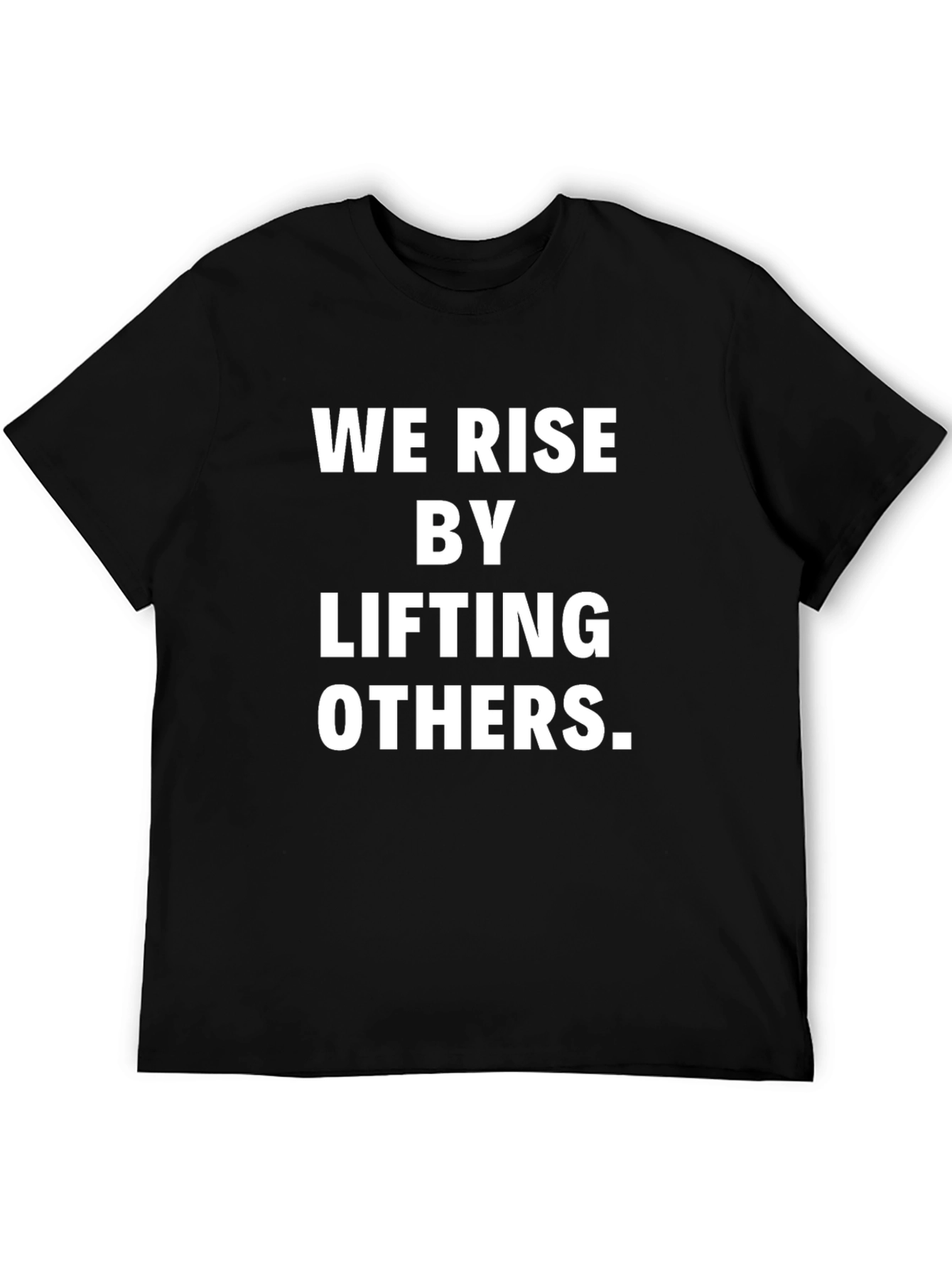 Camiseta Negra Inspiradora: Nos Levantamos Ayudando a Otros