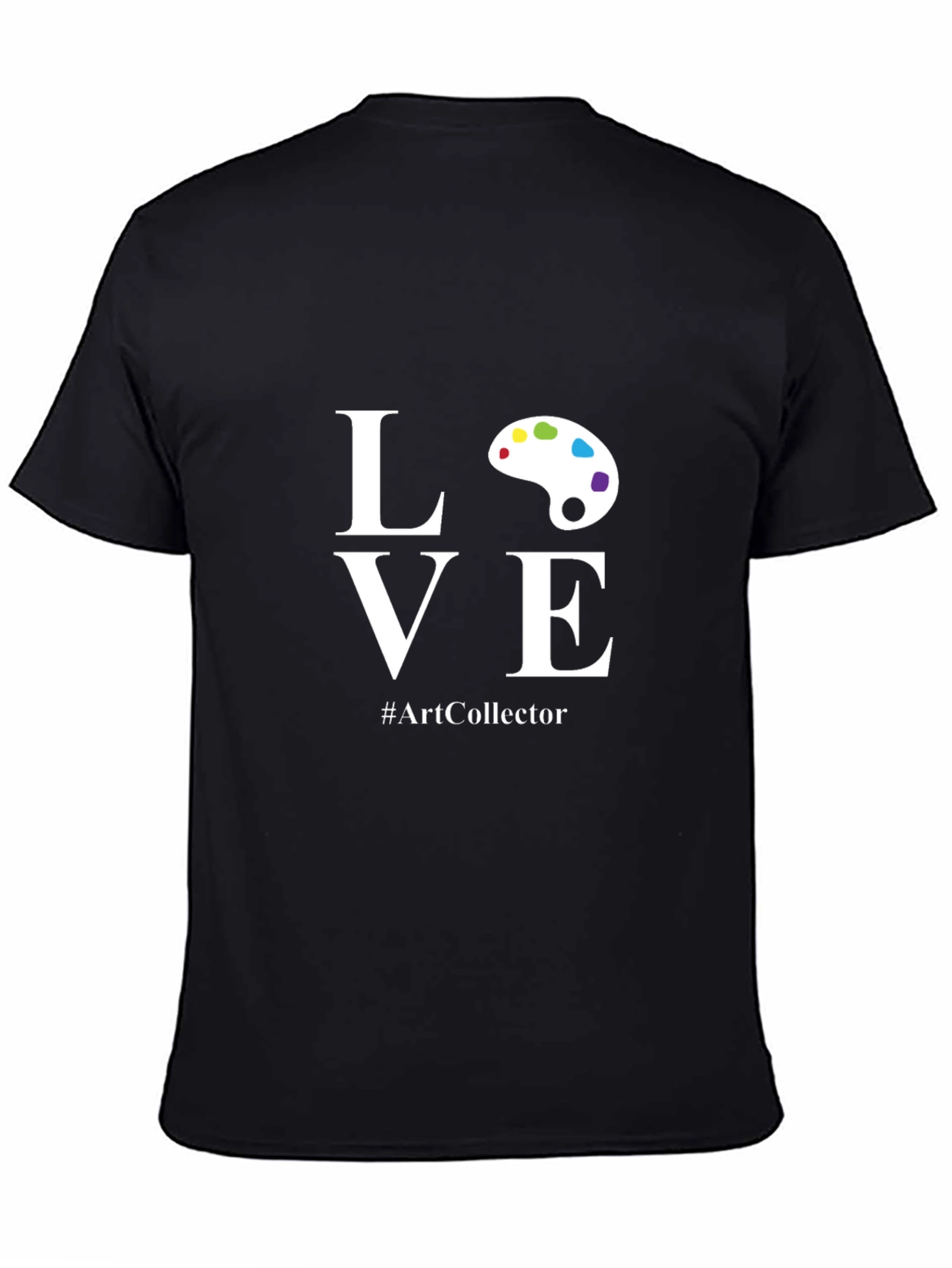 Camiseta Negra con Diseño LOVE para Amantes del Arte