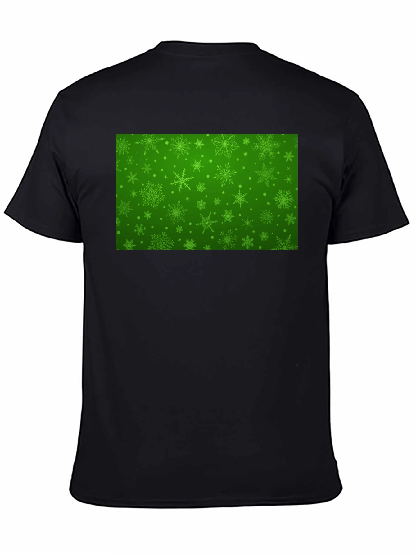 Camiseta Negra con Diseño Navideño Verde