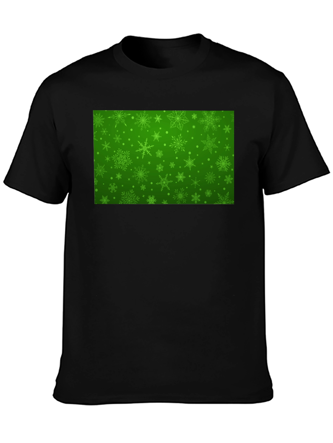 Camiseta Negra con Diseño Navideño Verde