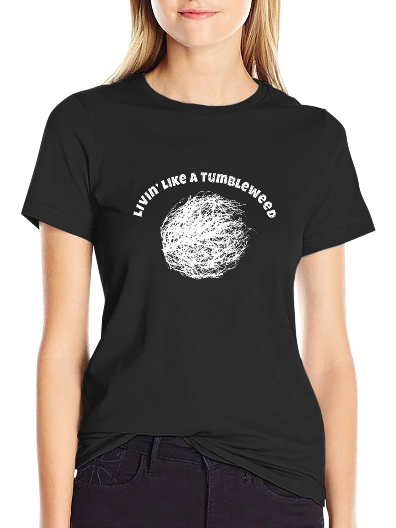 Camiseta Negra Viviendo Como Un Cardo Ruso
