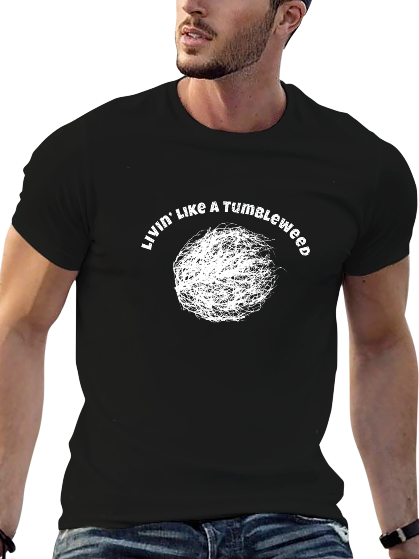 Camiseta Negra Viviendo Como Un Cardo Ruso