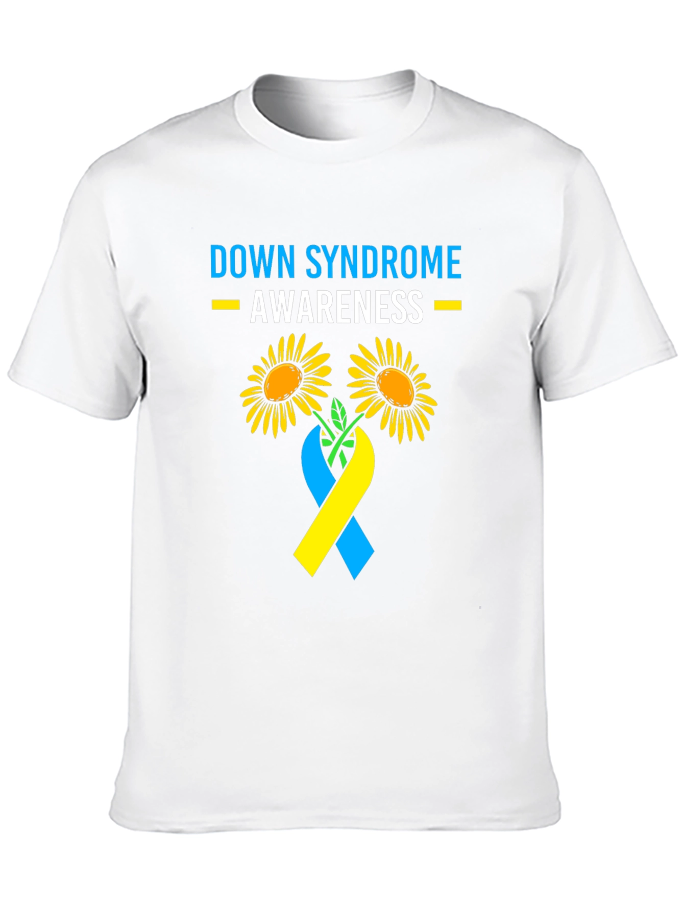 Camiseta Concientización Síndrome de Down Flores y Cinta
