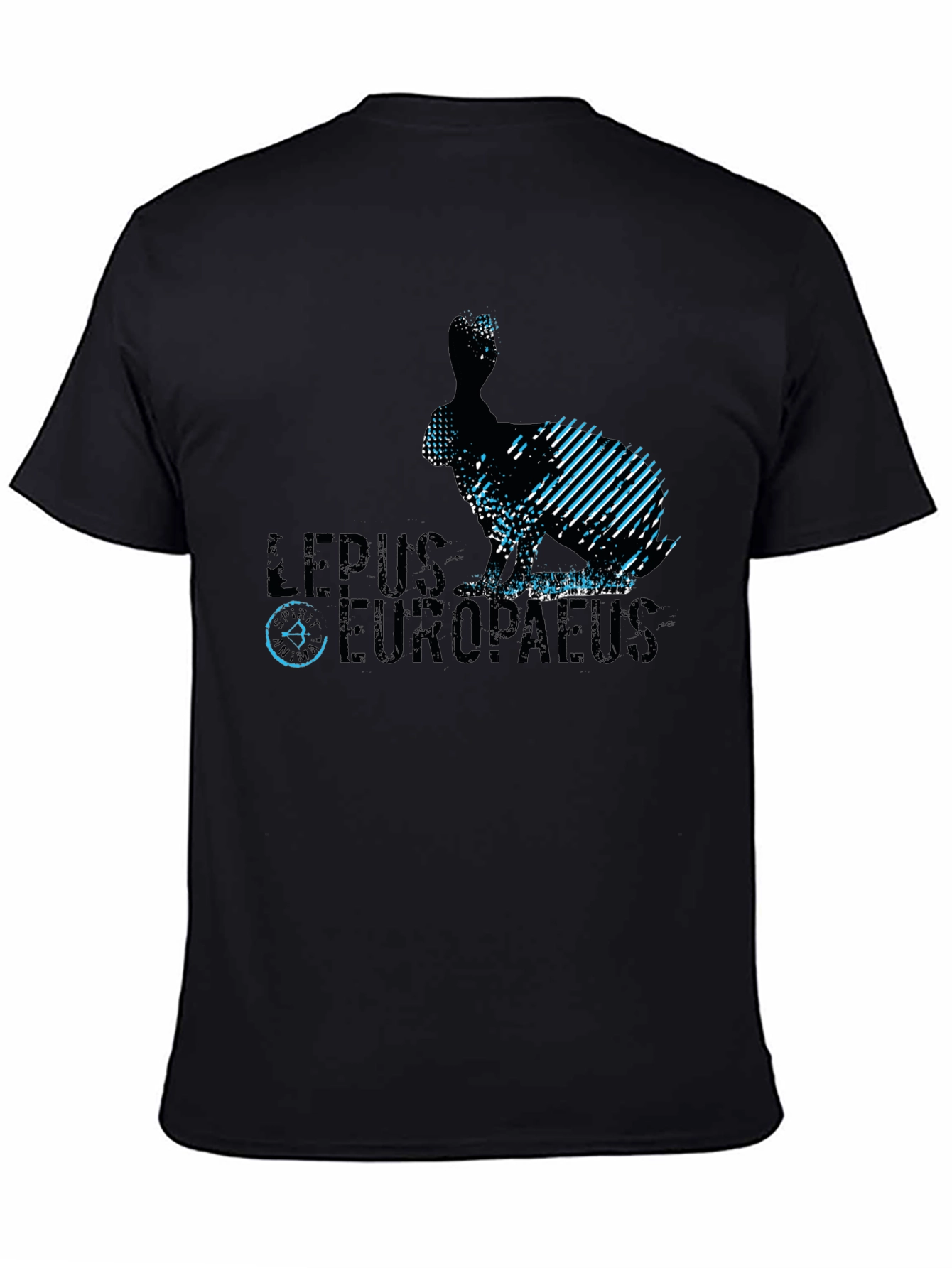 Camiseta Negra Diseño Liebre Europea
