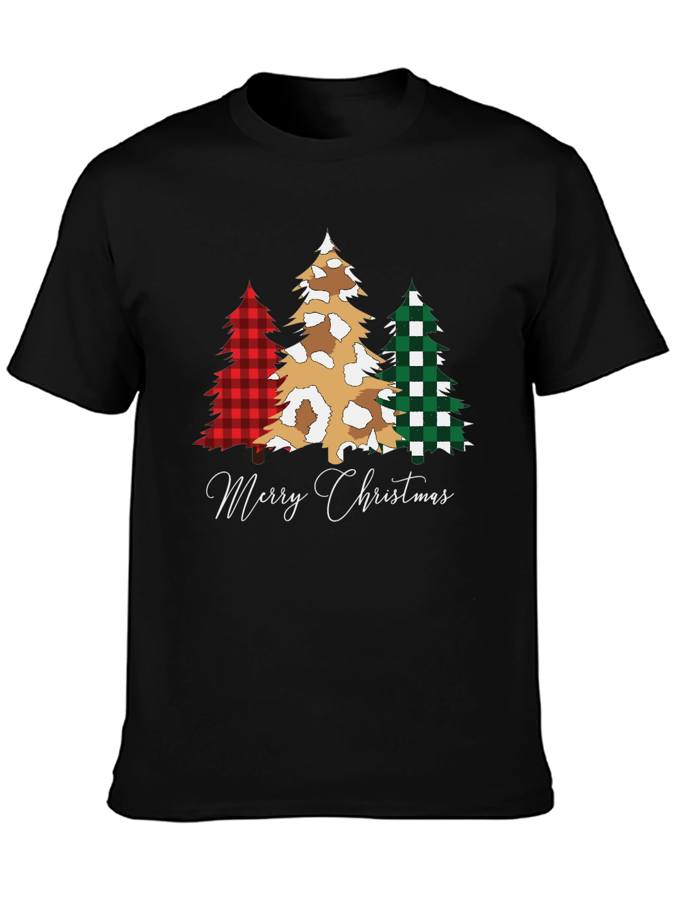 Camiseta Navideña con Árboles