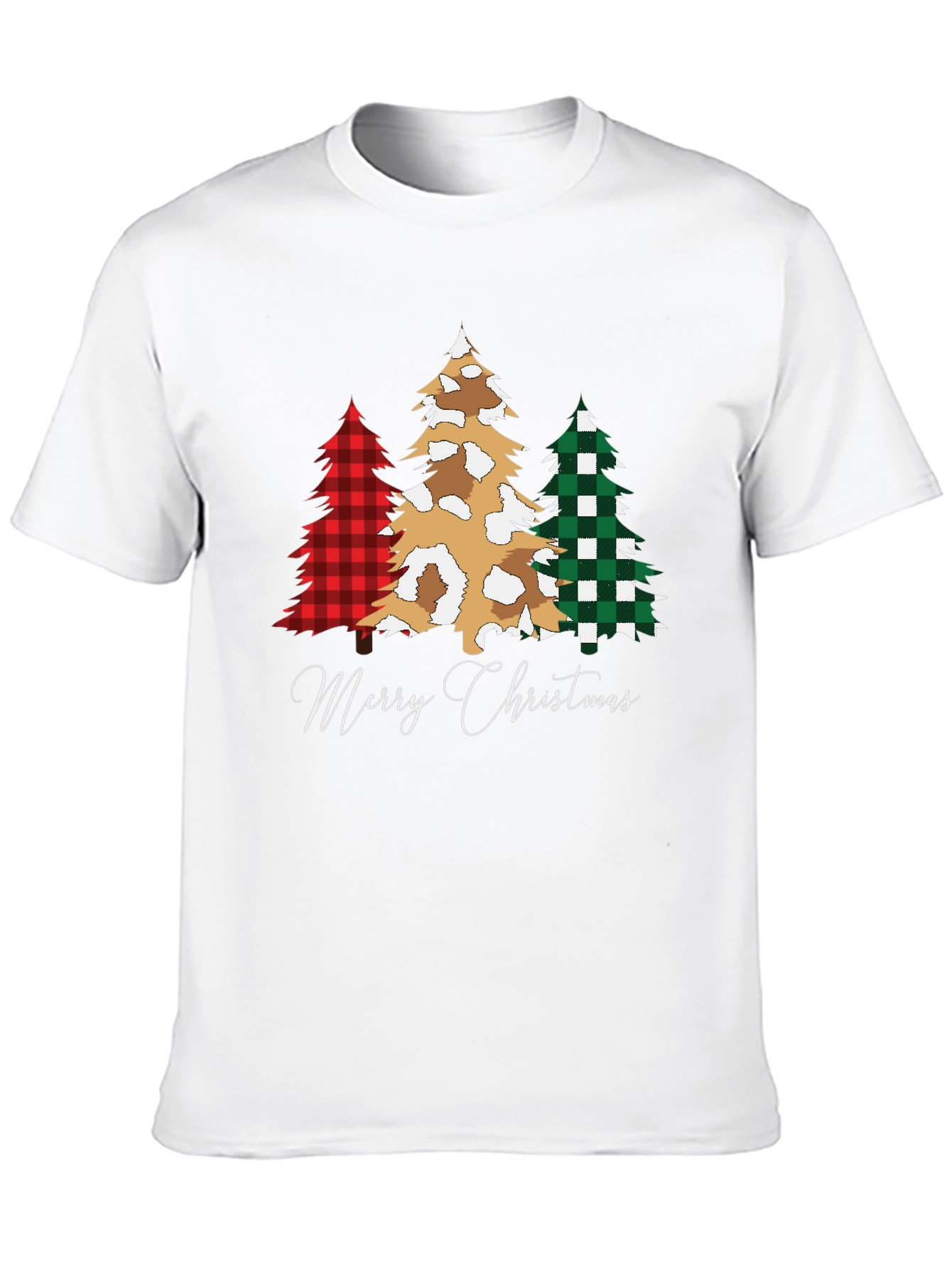 Camiseta Navideña con Árboles