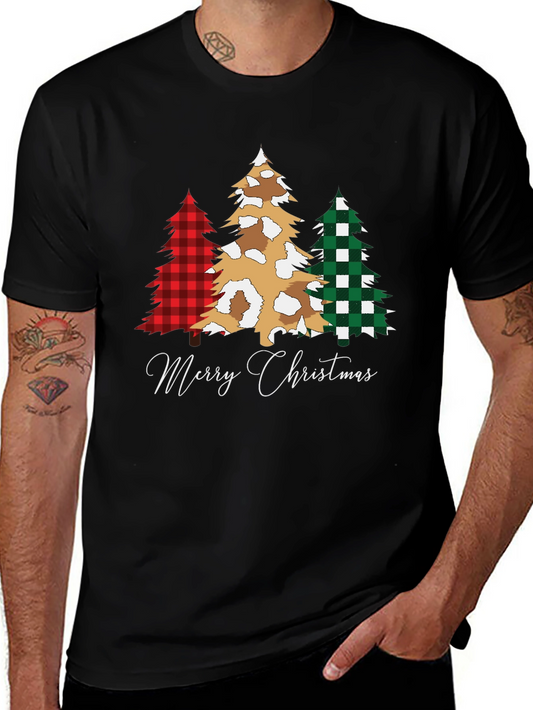 Camiseta Navideña con Árboles