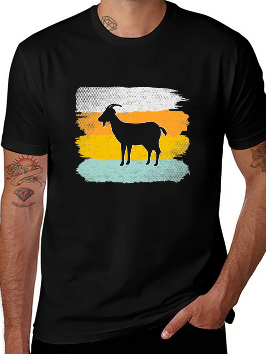 Camiseta Hombre Diseño Cabra Retro