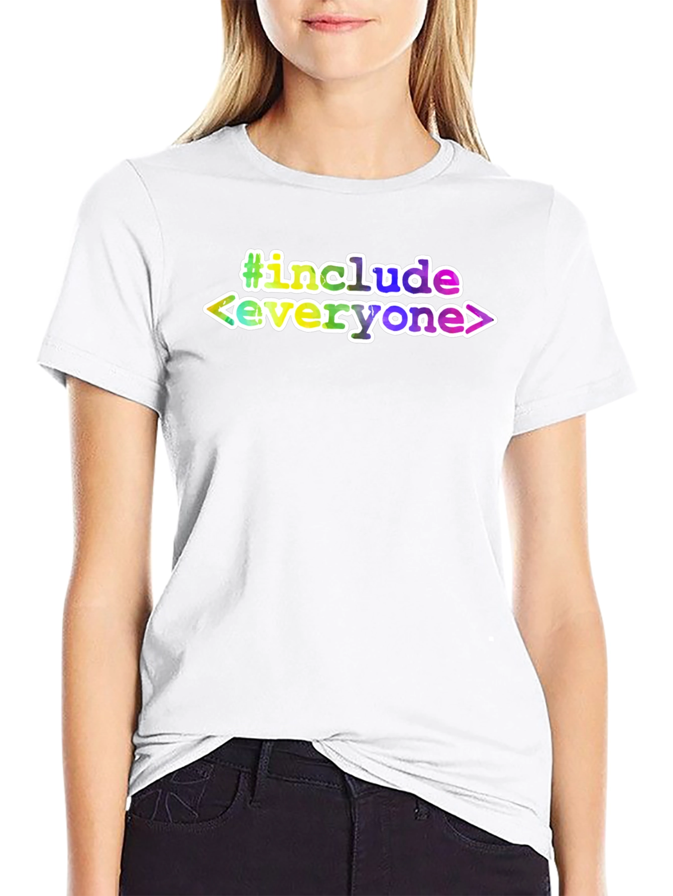 Camiseta Negra #include everyone Diseño Programador