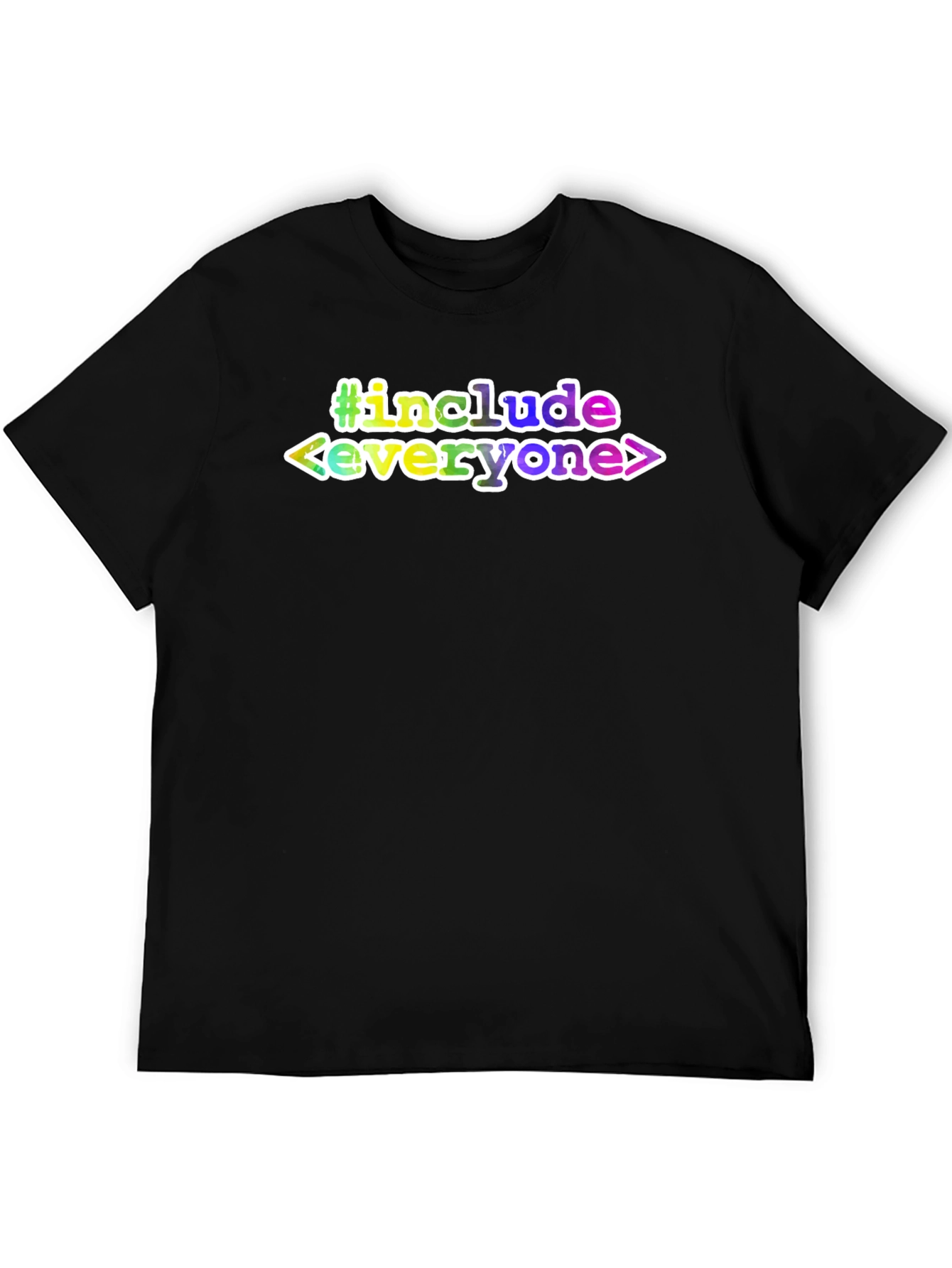Camiseta Negra #include everyone Diseño Programador