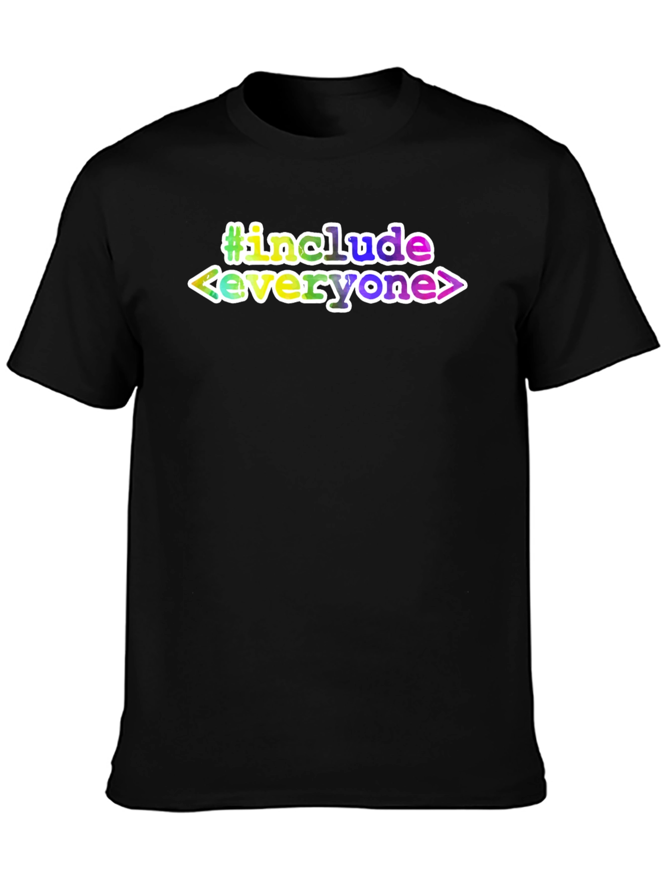 Camiseta Negra #include everyone Diseño Programador