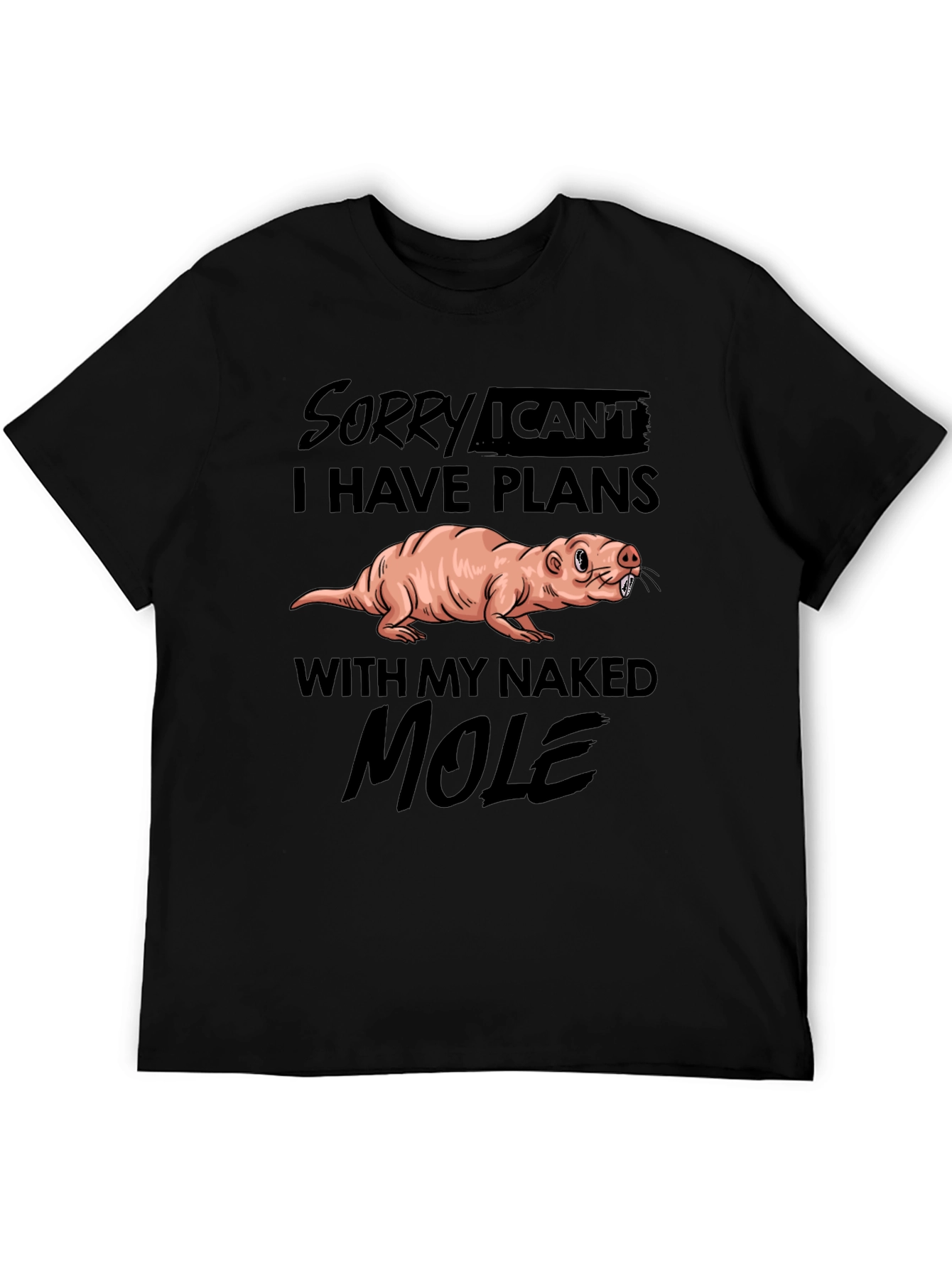 Camiseta Negra: Disculpa Tengo Planes con Topo Calvo