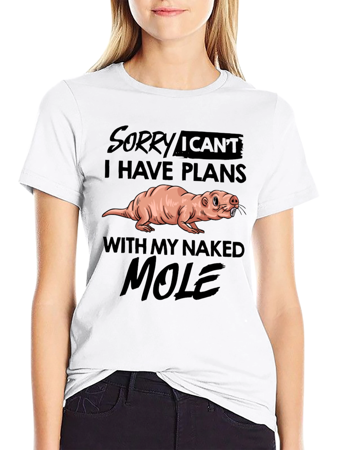 Camiseta Negra: Disculpa Tengo Planes con Topo Calvo
