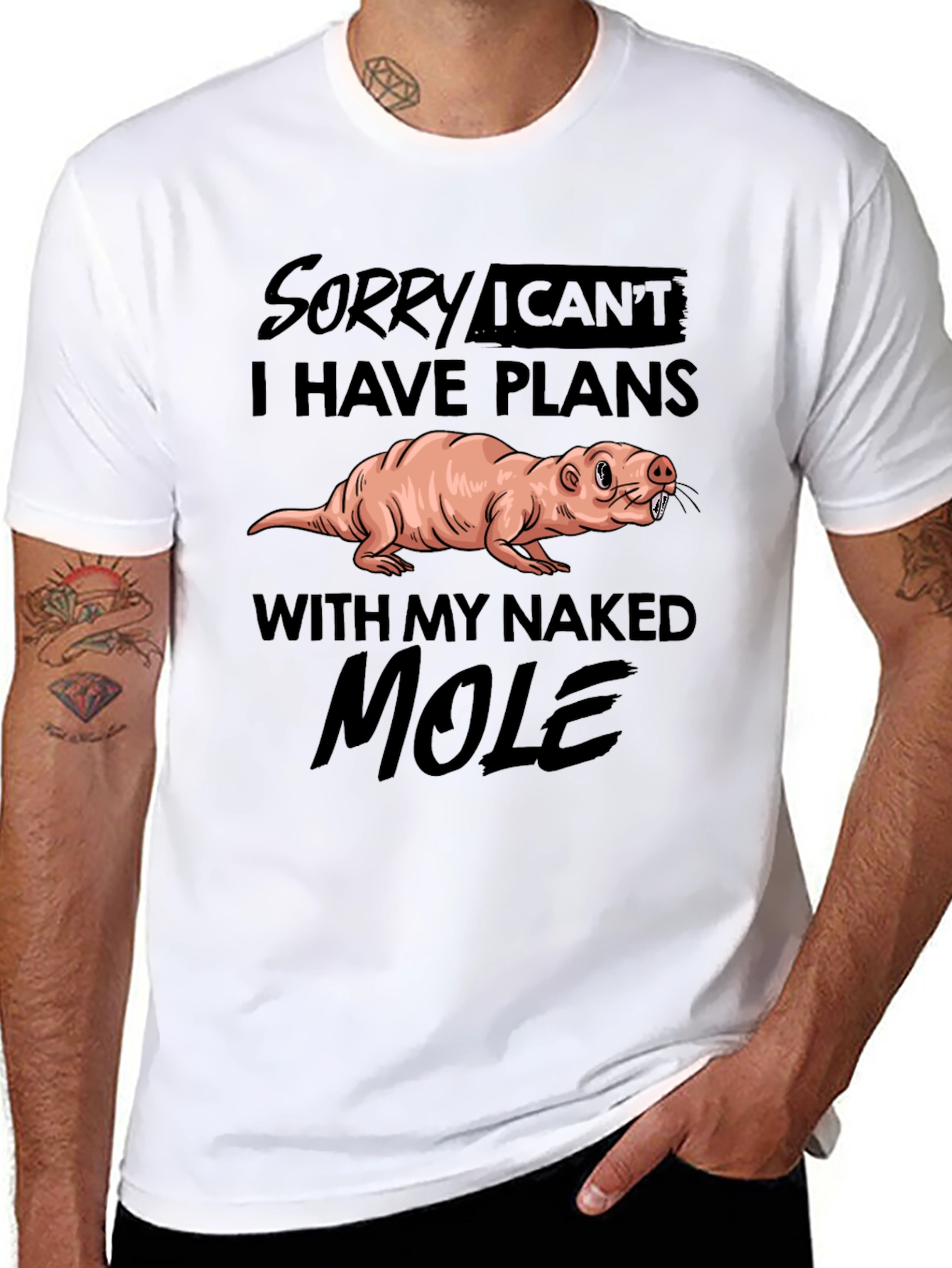 Camiseta Negra: Disculpa Tengo Planes con Topo Calvo