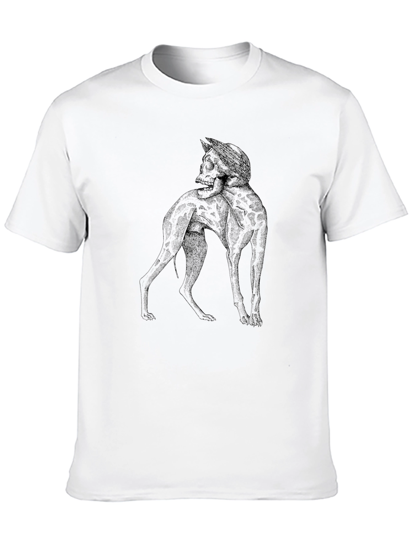 Camiseta Negra con Diseño de Calavera y Perro