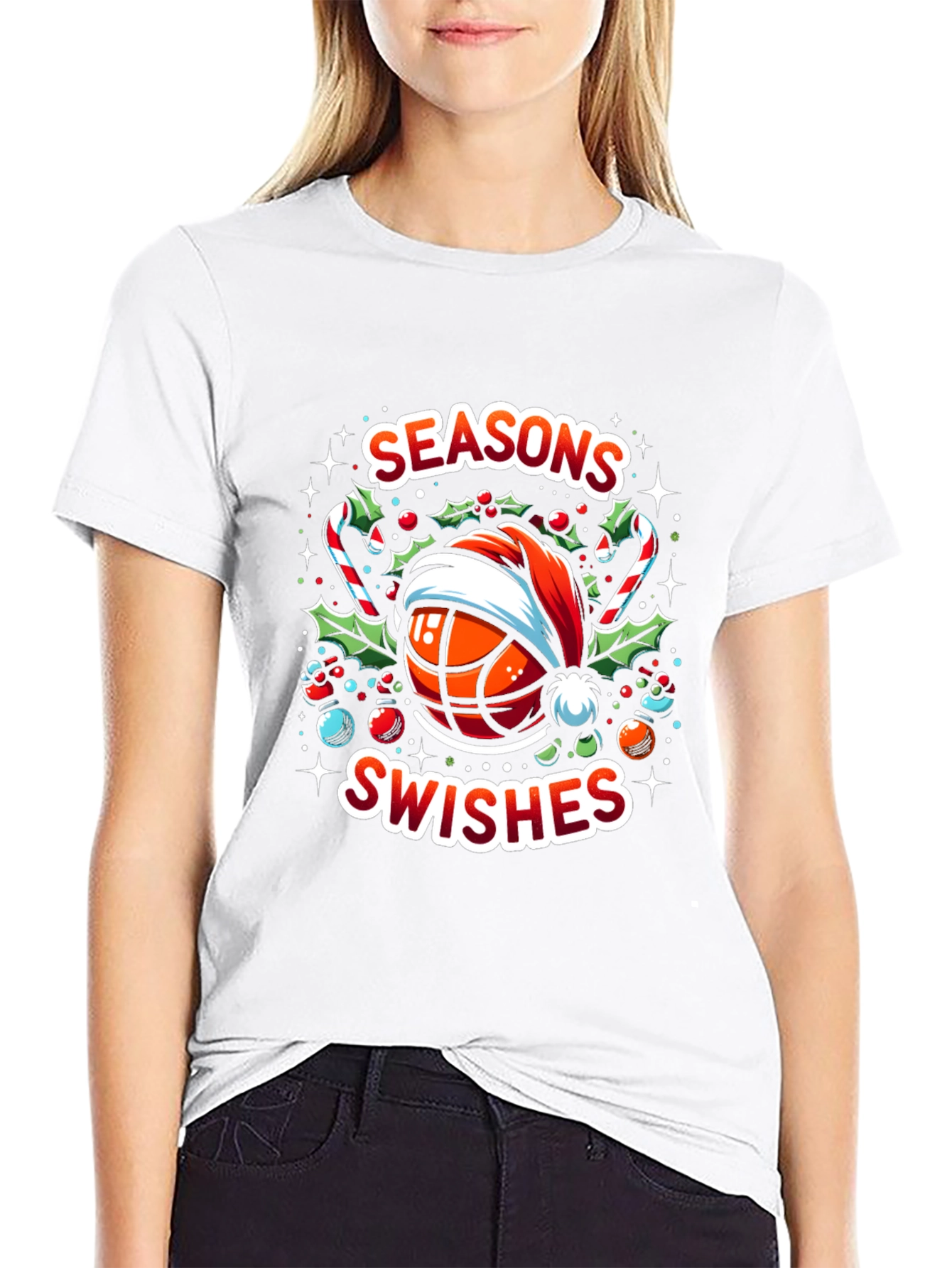 Camiseta Navideña Baloncesto Seasons Swishes