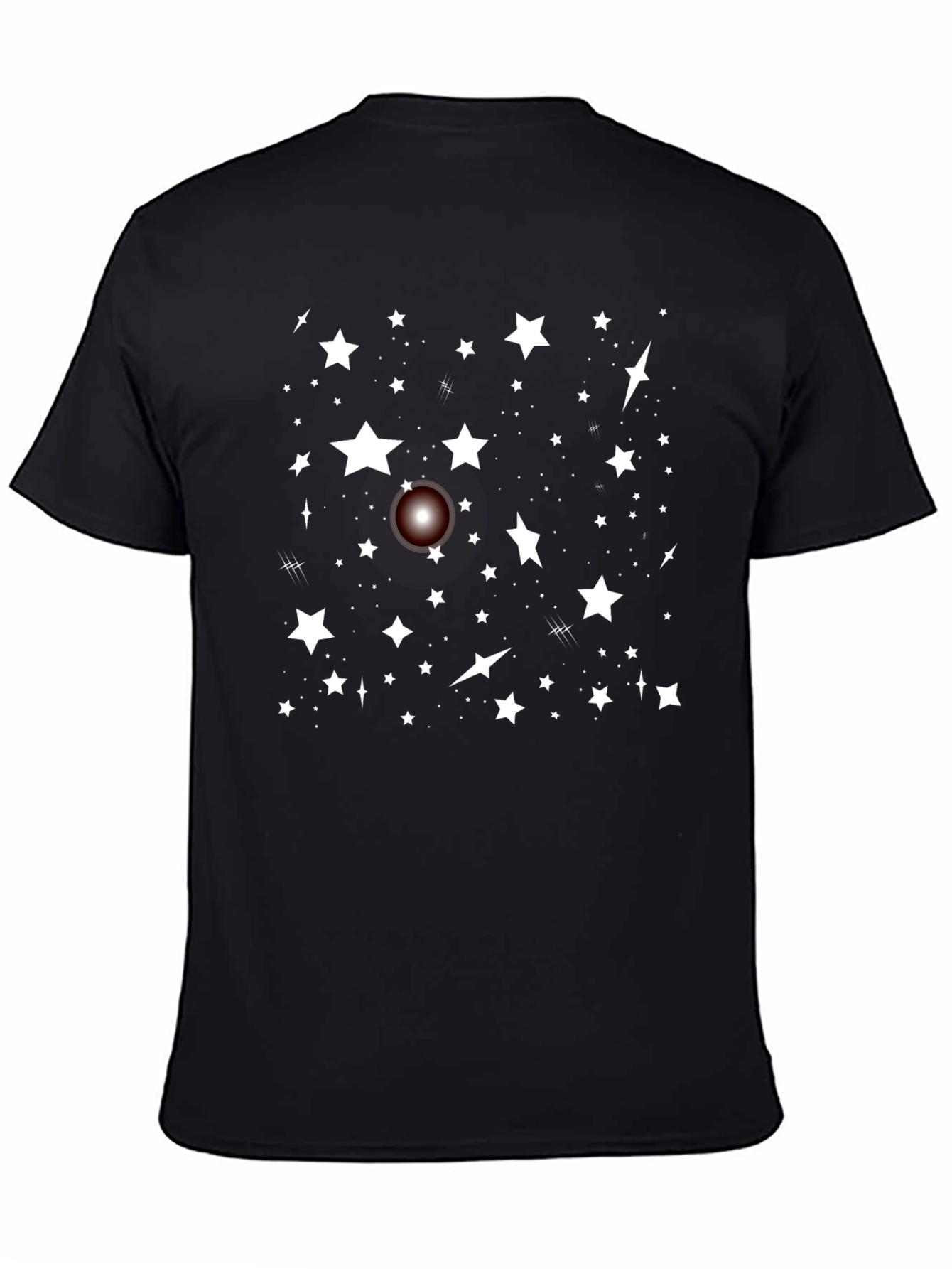 Camiseta Negra Estrellas Hombre Diseño Casual