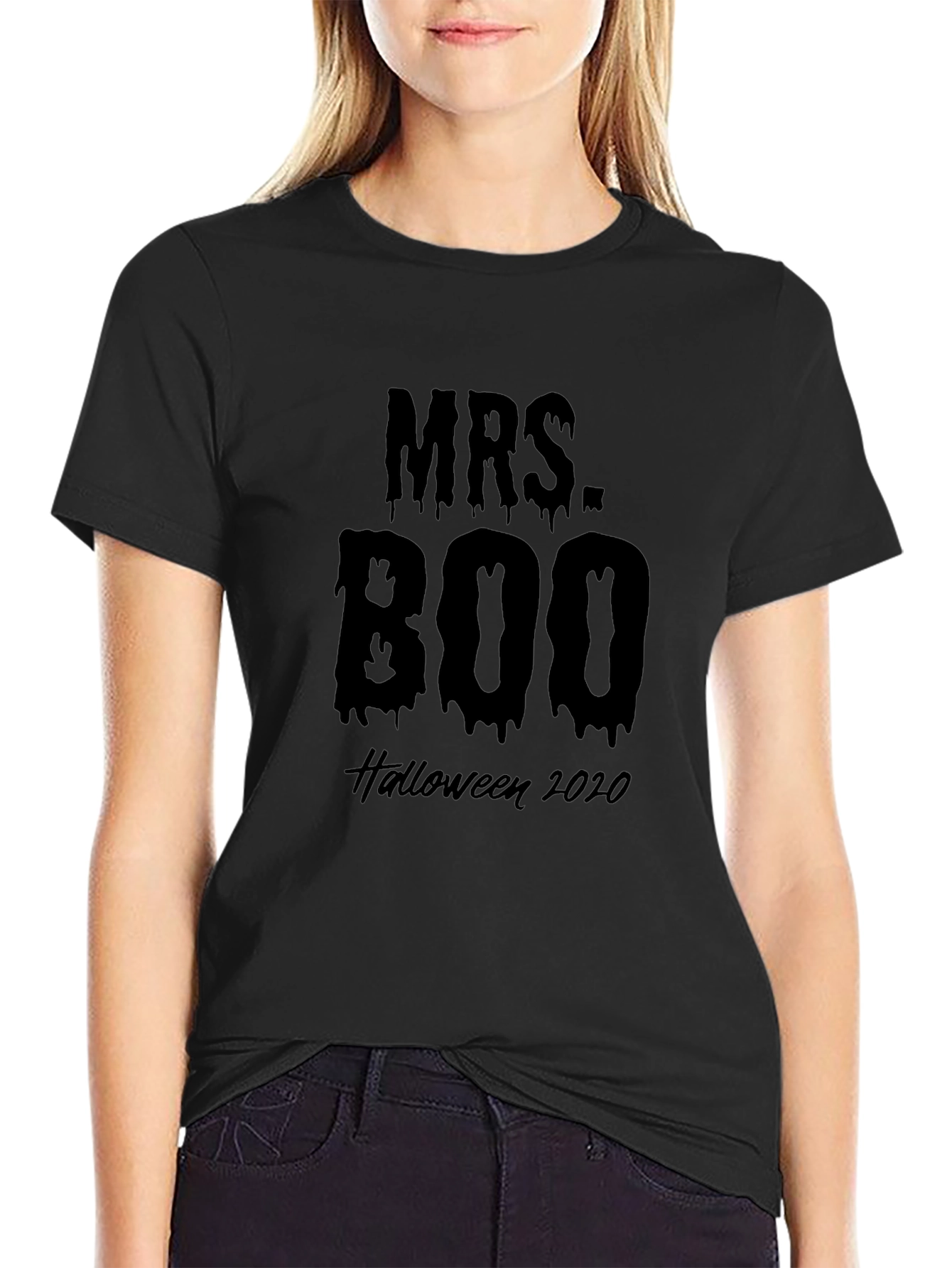 Camiseta Halloween Señora Boo 2020 Negro