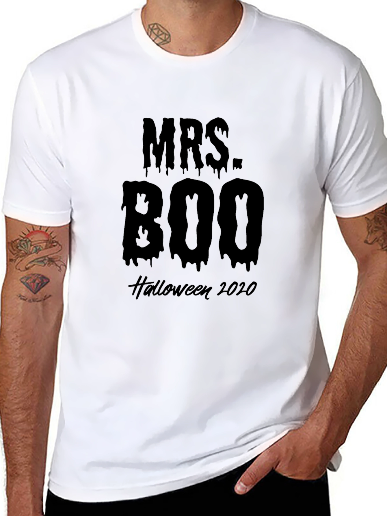 Camiseta Halloween Señora Boo 2020 Negro