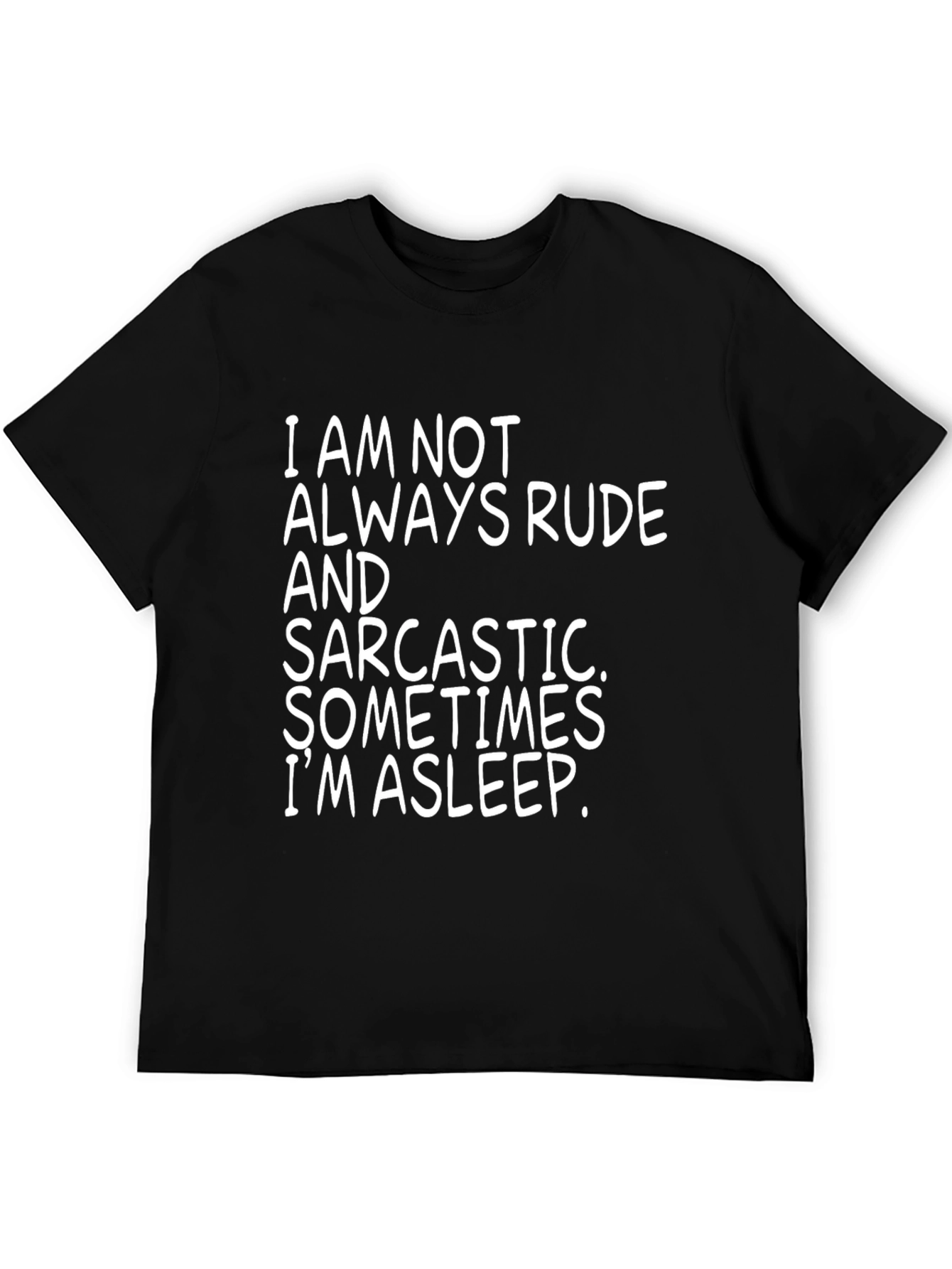 Camiseta Negra con Frase Divertida: A veces estoy durmiendo