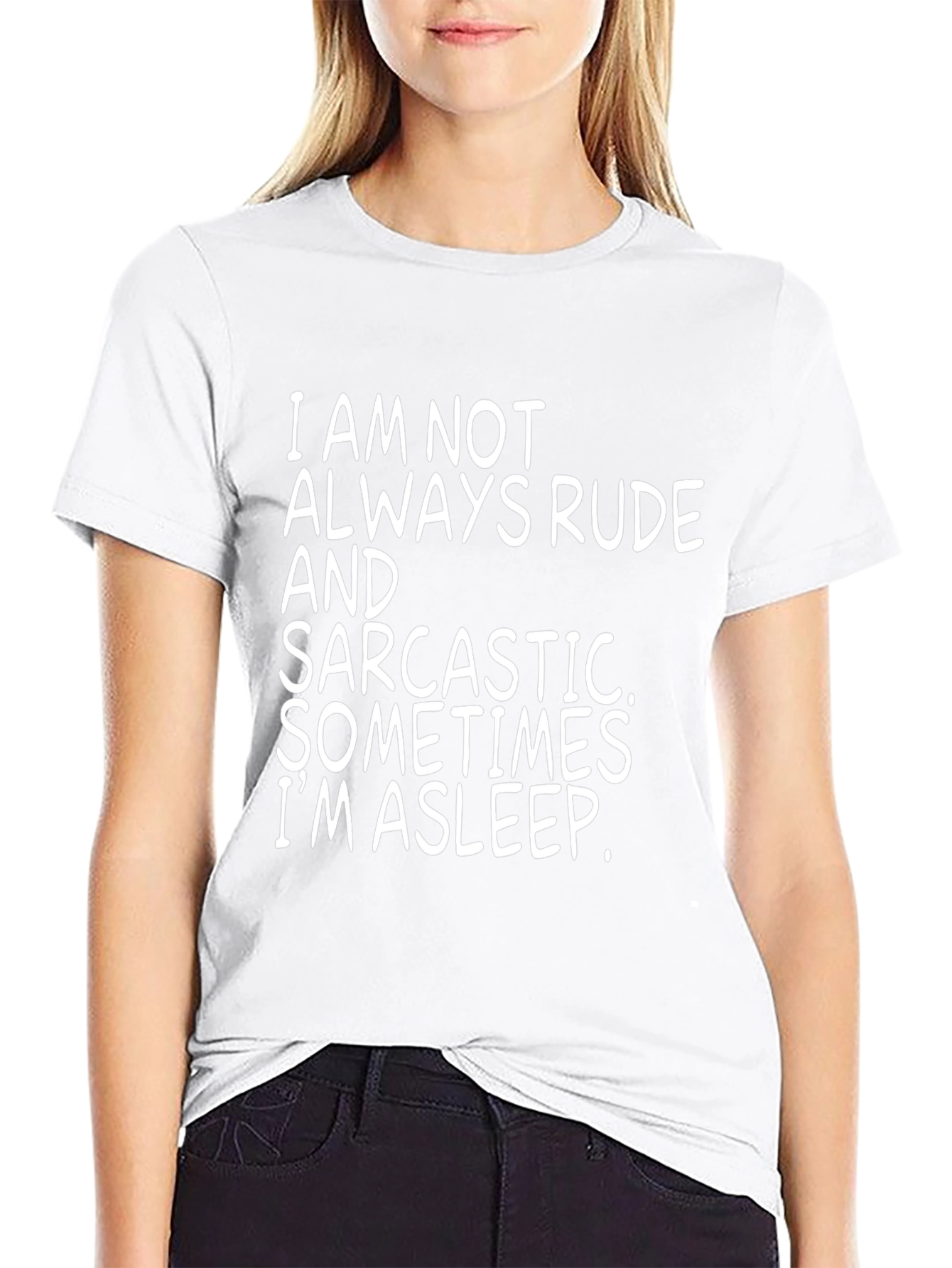 Camiseta Negra con Frase Divertida: A veces estoy durmiendo