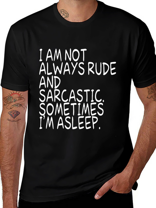 Camiseta Negra con Frase Divertida: A veces estoy durmiendo