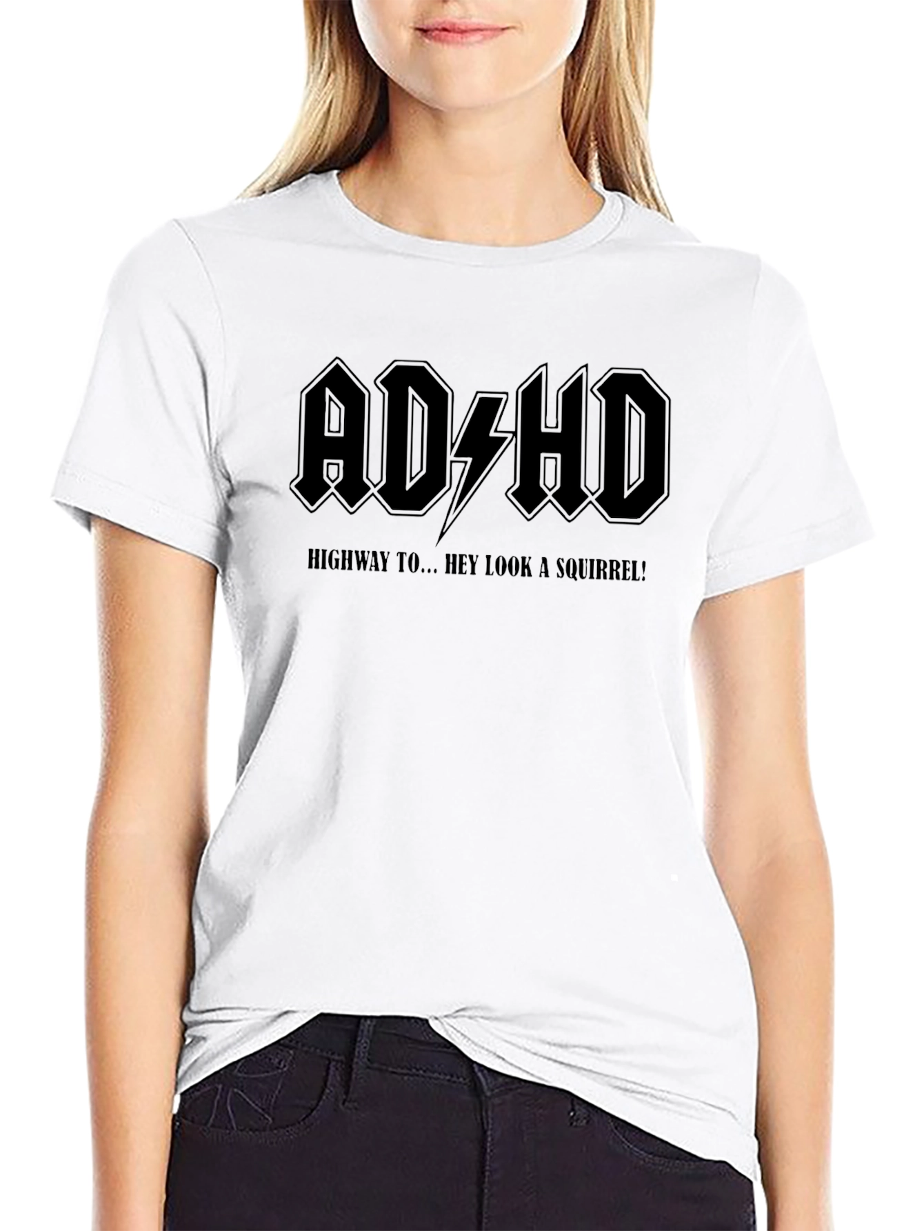 Camiseta Negra ADHD: ¡Hey Mira una Ardilla!