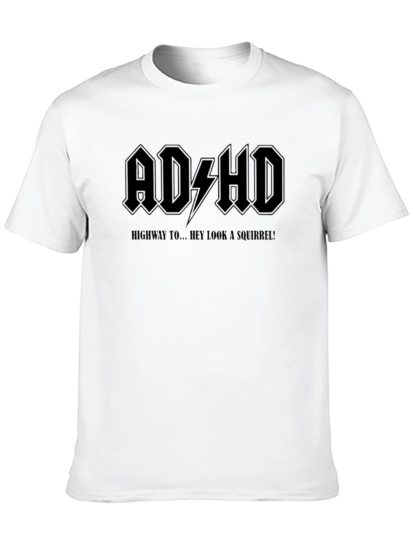 Camiseta Negra ADHD: ¡Hey Mira una Ardilla!