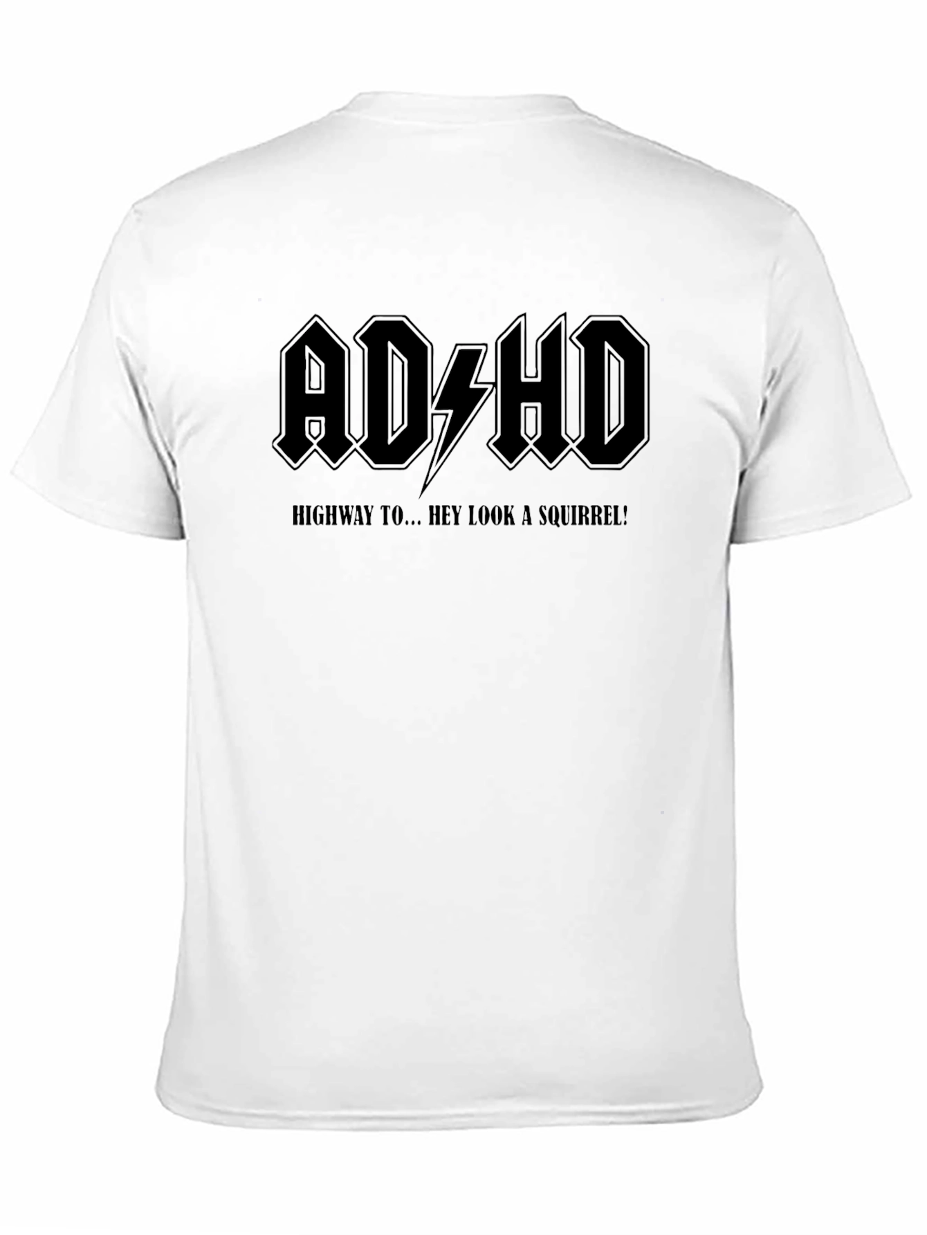 Camiseta Negra ADHD: ¡Hey Mira una Ardilla!