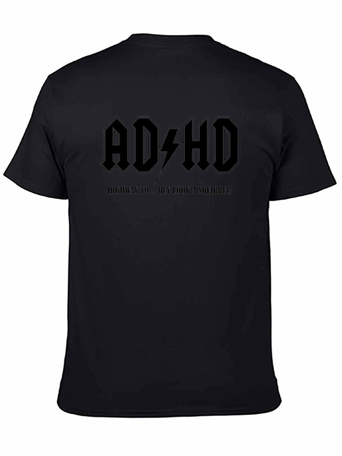 Camiseta Negra ADHD: ¡Hey Mira una Ardilla!