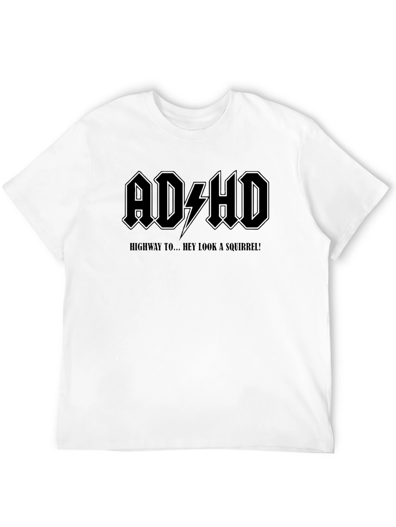 Camiseta Negra ADHD: ¡Hey Mira una Ardilla!