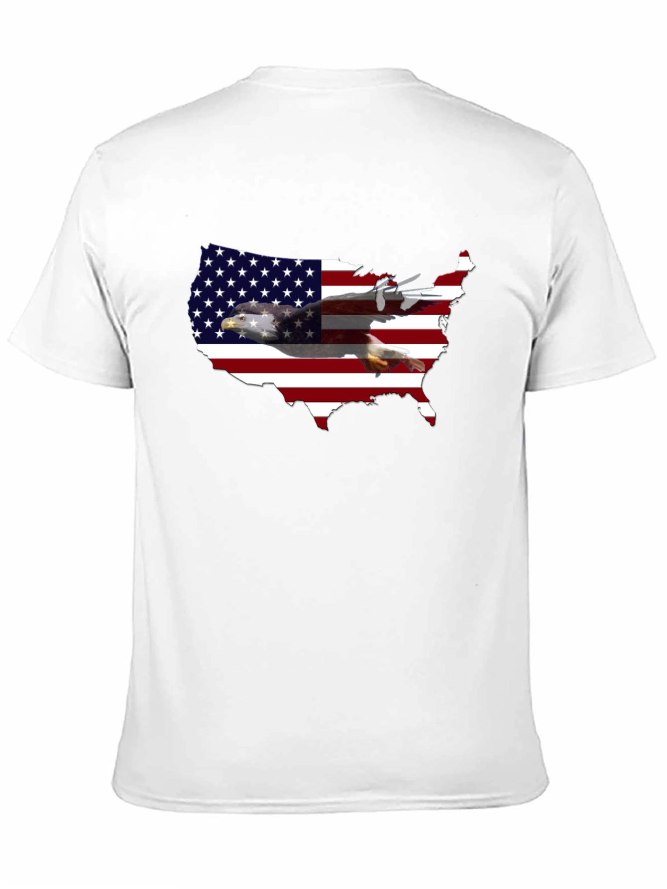 Camiseta Hombre Negra USA Bandera Águila