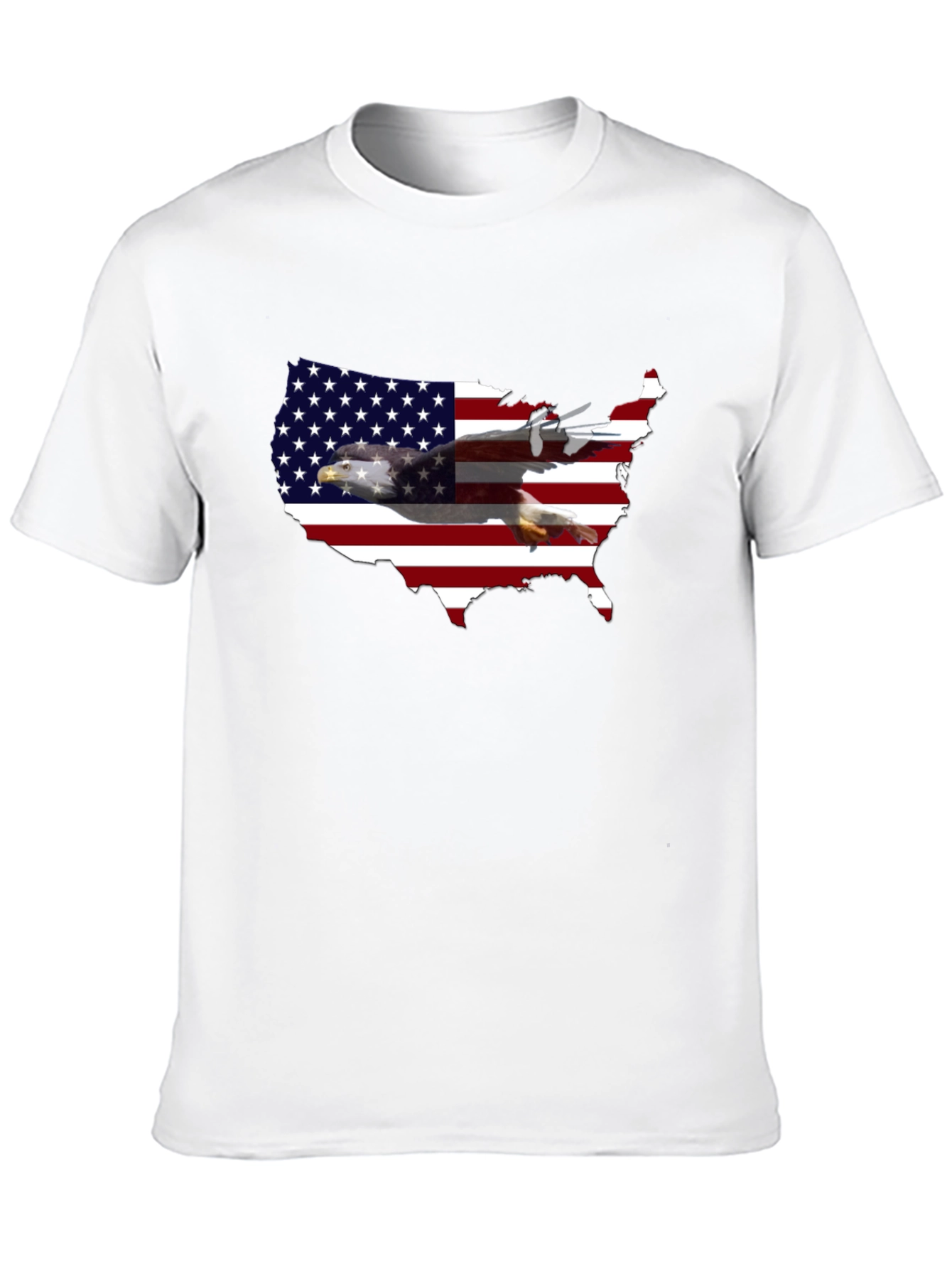 Camiseta Hombre Negra USA Bandera Águila