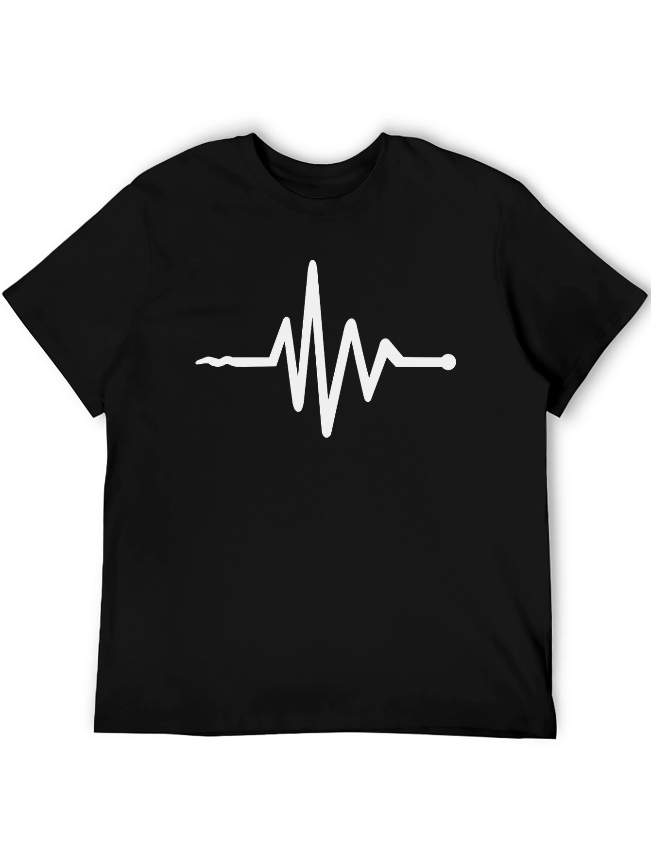 Camiseta Negra con Diseño de Latido Cardíaco