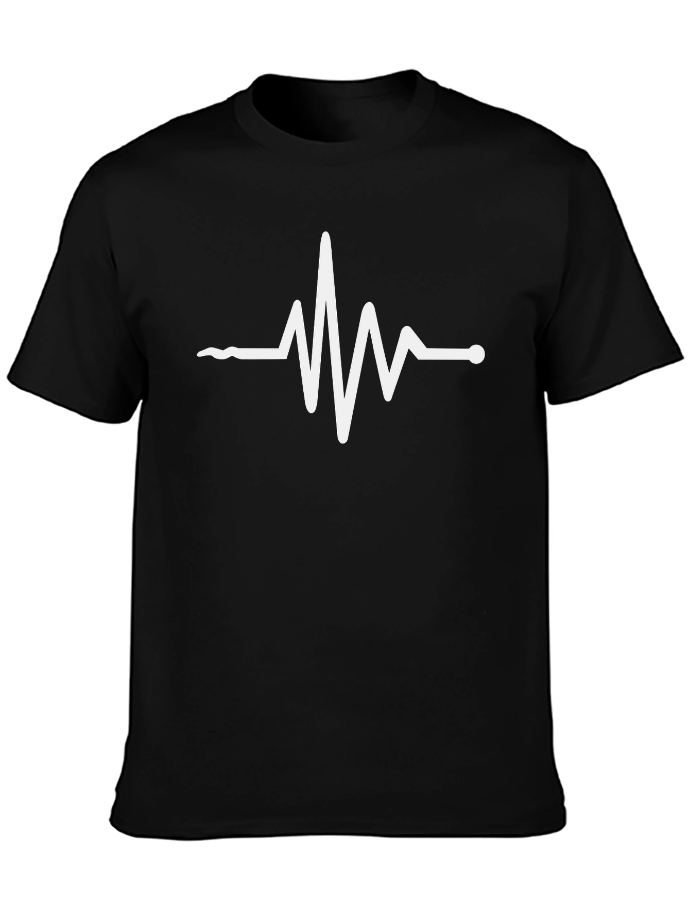 Camiseta Negra con Diseño de Latido Cardíaco