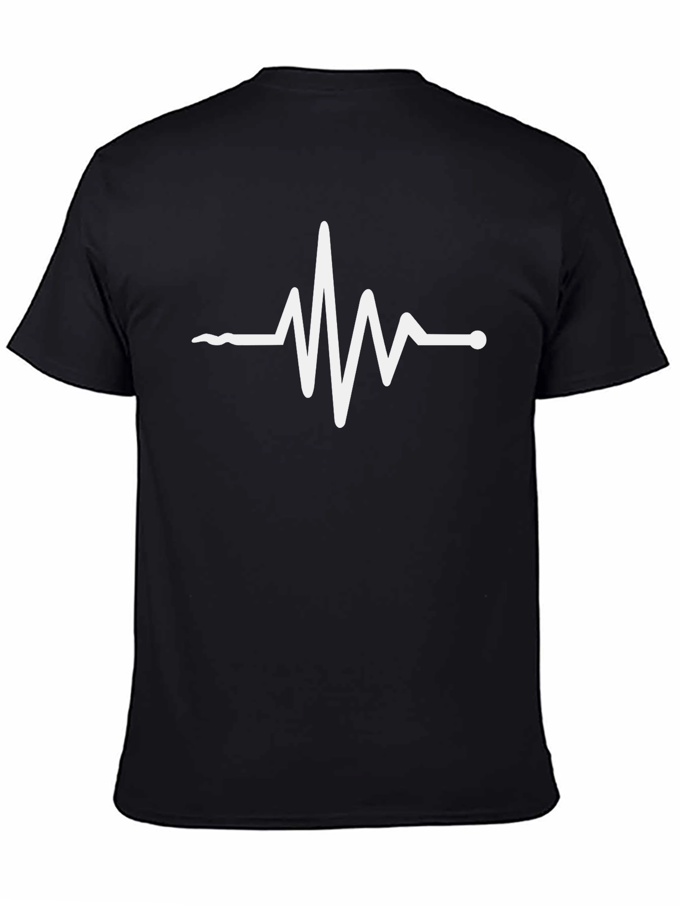 Camiseta Negra con Diseño de Latido Cardíaco