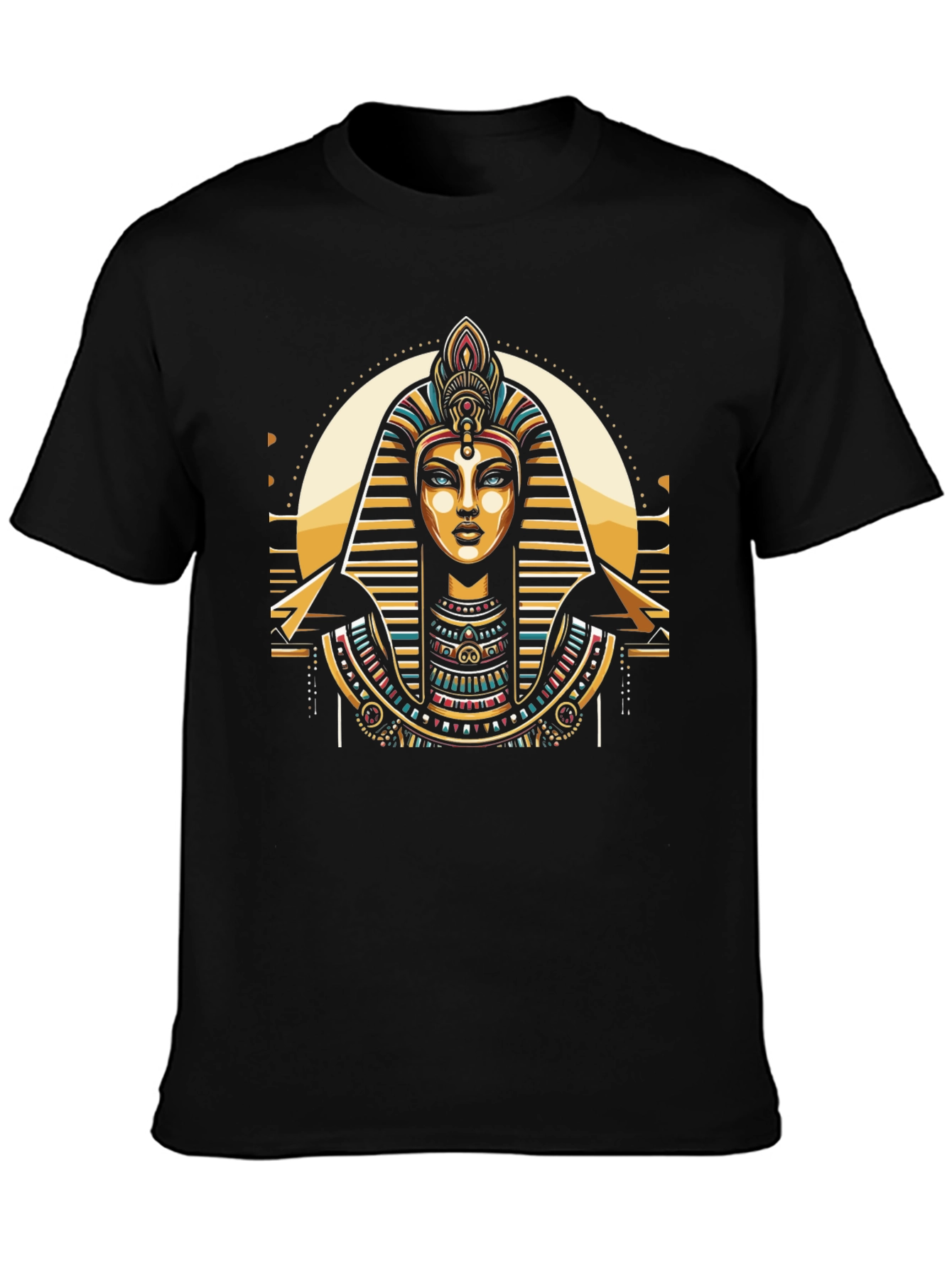 Camiseta Negra con Diseño Egipcio
