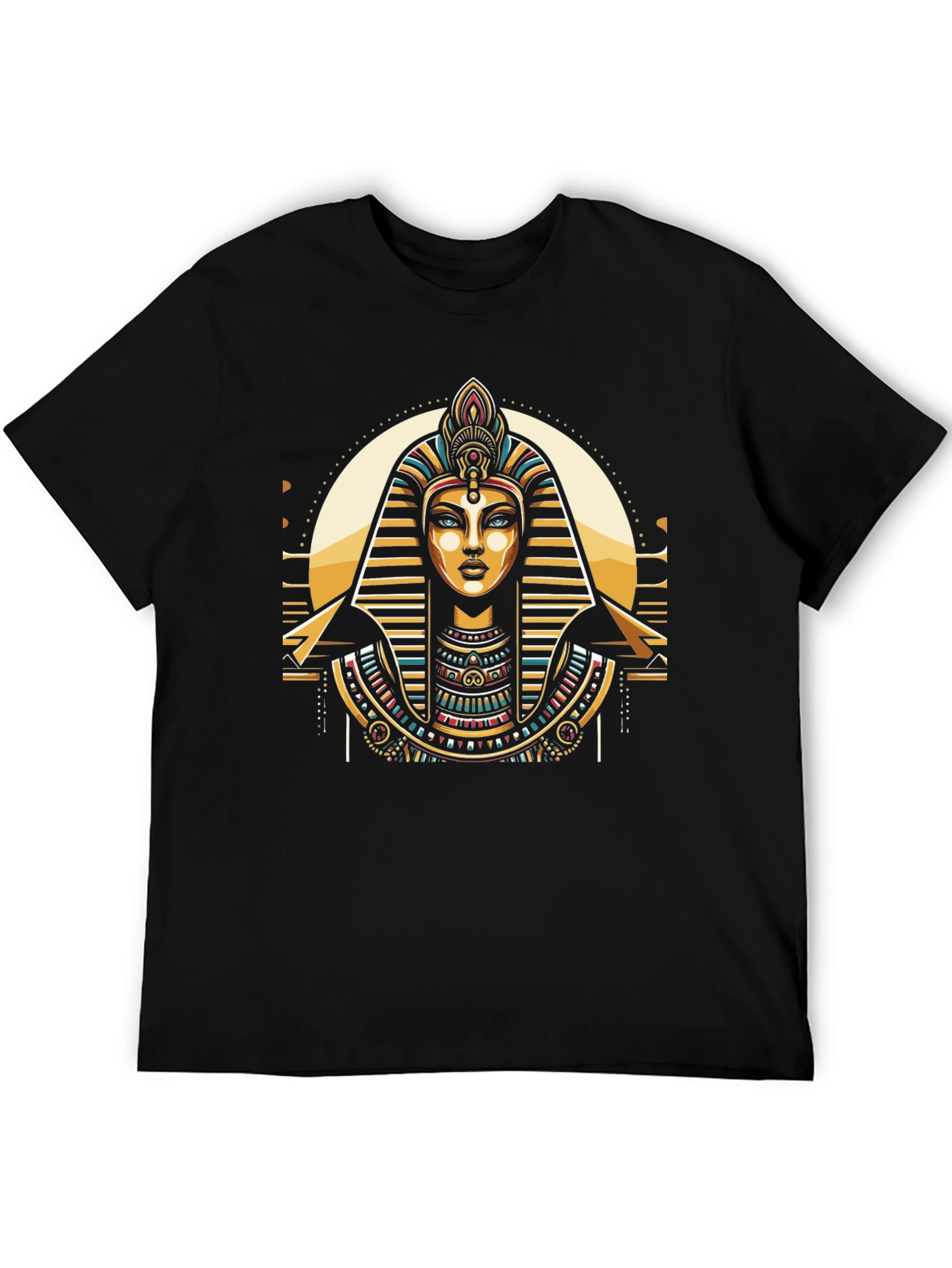 Camiseta Negra con Diseño Egipcio