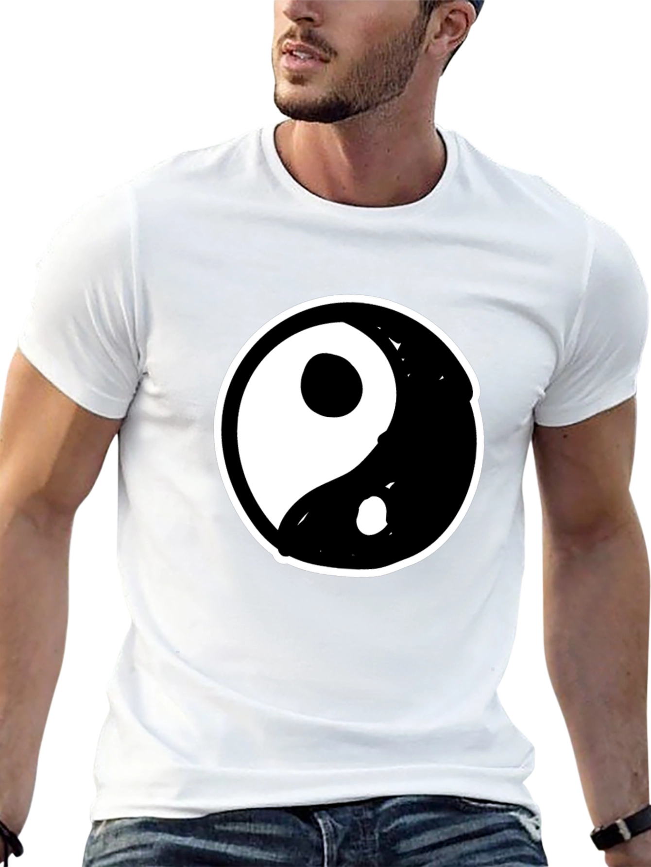Camiseta Yin Yang Hombre - Diseño Casual Algodón