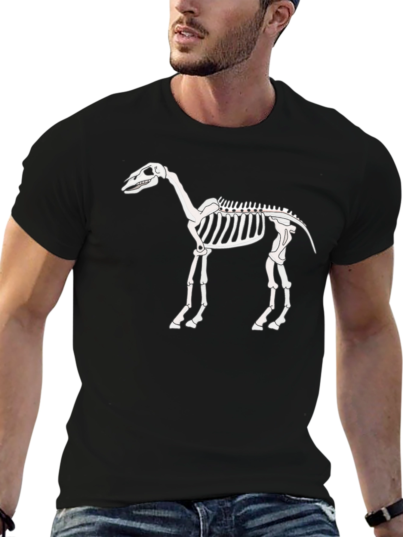 Camiseta Negra con Esqueleto de Caballo