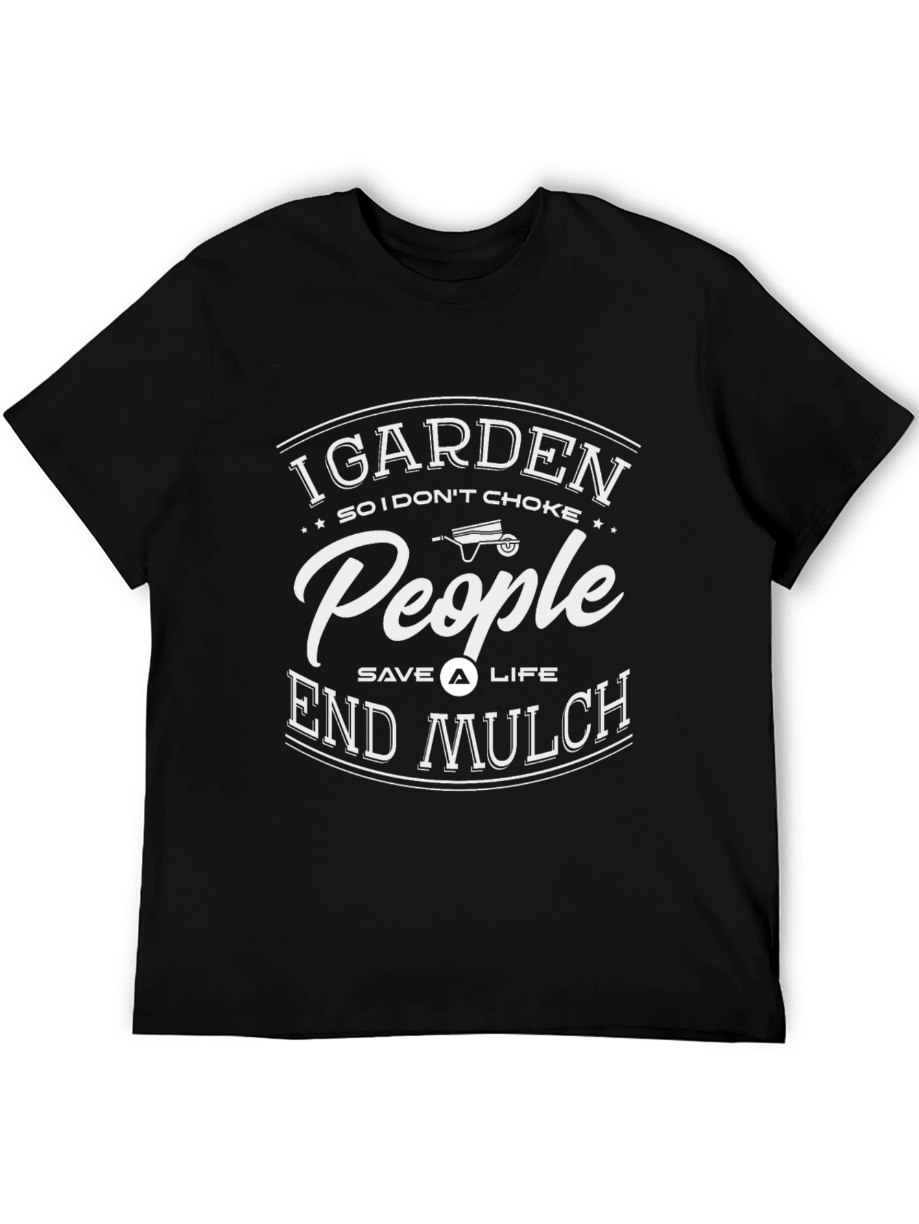 Camiseta Negra con Diseño de Jardinería