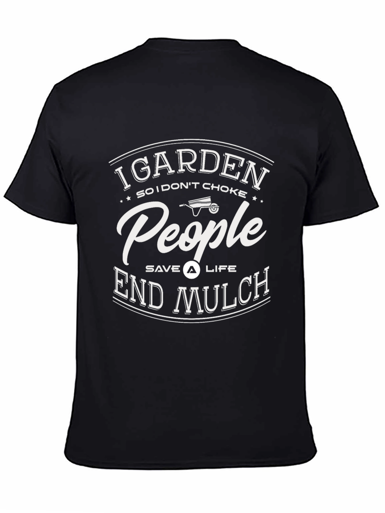 Camiseta Negra con Diseño de Jardinería