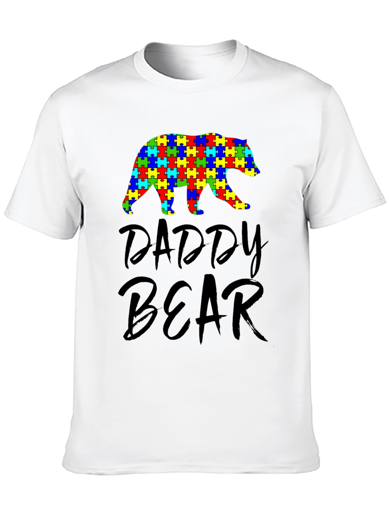 Camiseta Negra Daddy Bear Autismo